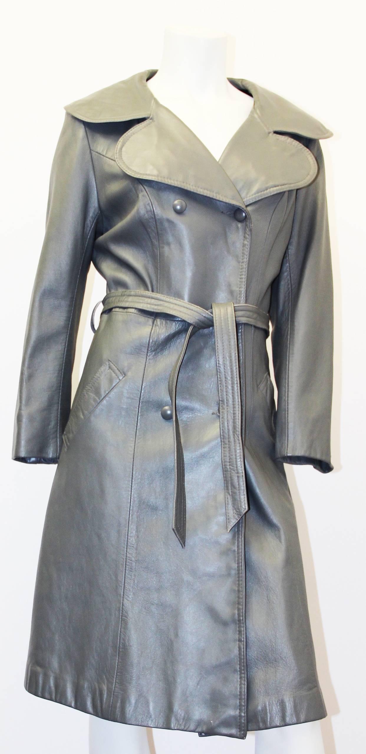 Late 60s Marquis of London grey trench coat. 