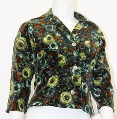 50s Painterly Velvet Top