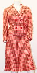 60s Checkered I.Magnin & Co. Double Breasted Skirt Suit
