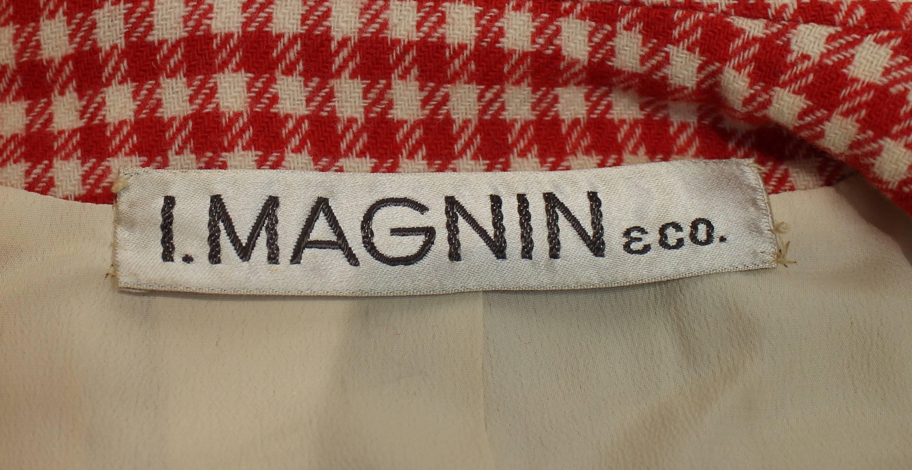 Années 60 Checkered I.Magnin & Co. Tailleur jupe à double boutonnage  Excellent état - En vente à San Francisco, CA