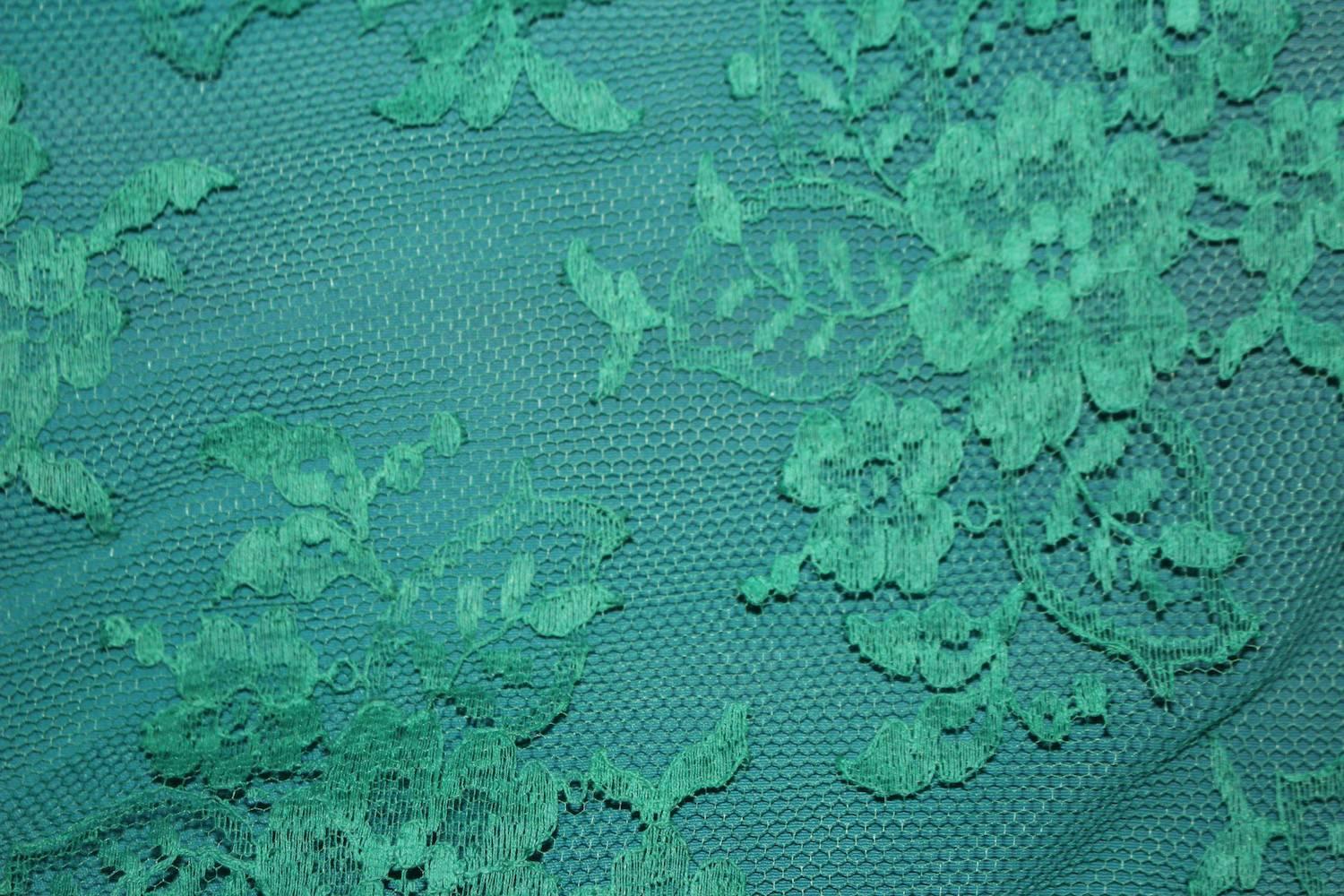 green lace formal dress