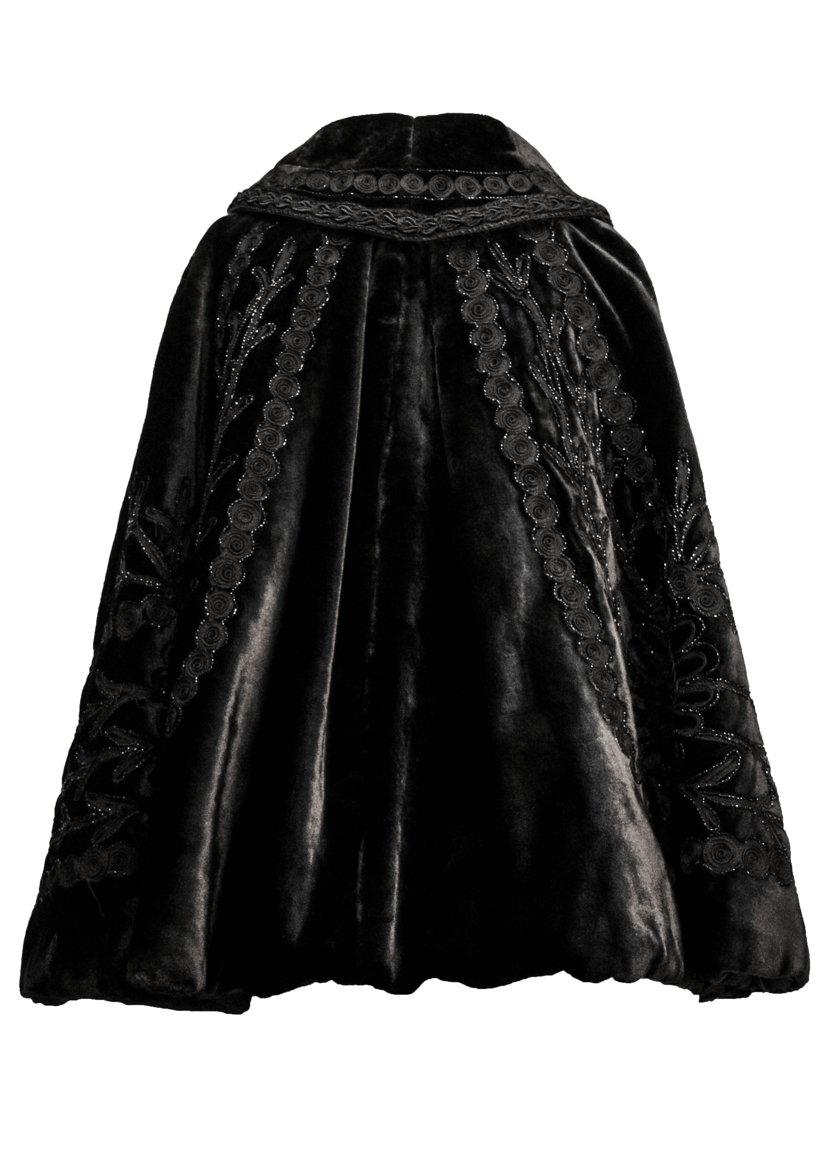 black velvet capelet