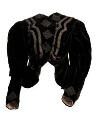 Edwardian Black Velvet Pigeon Chest Top