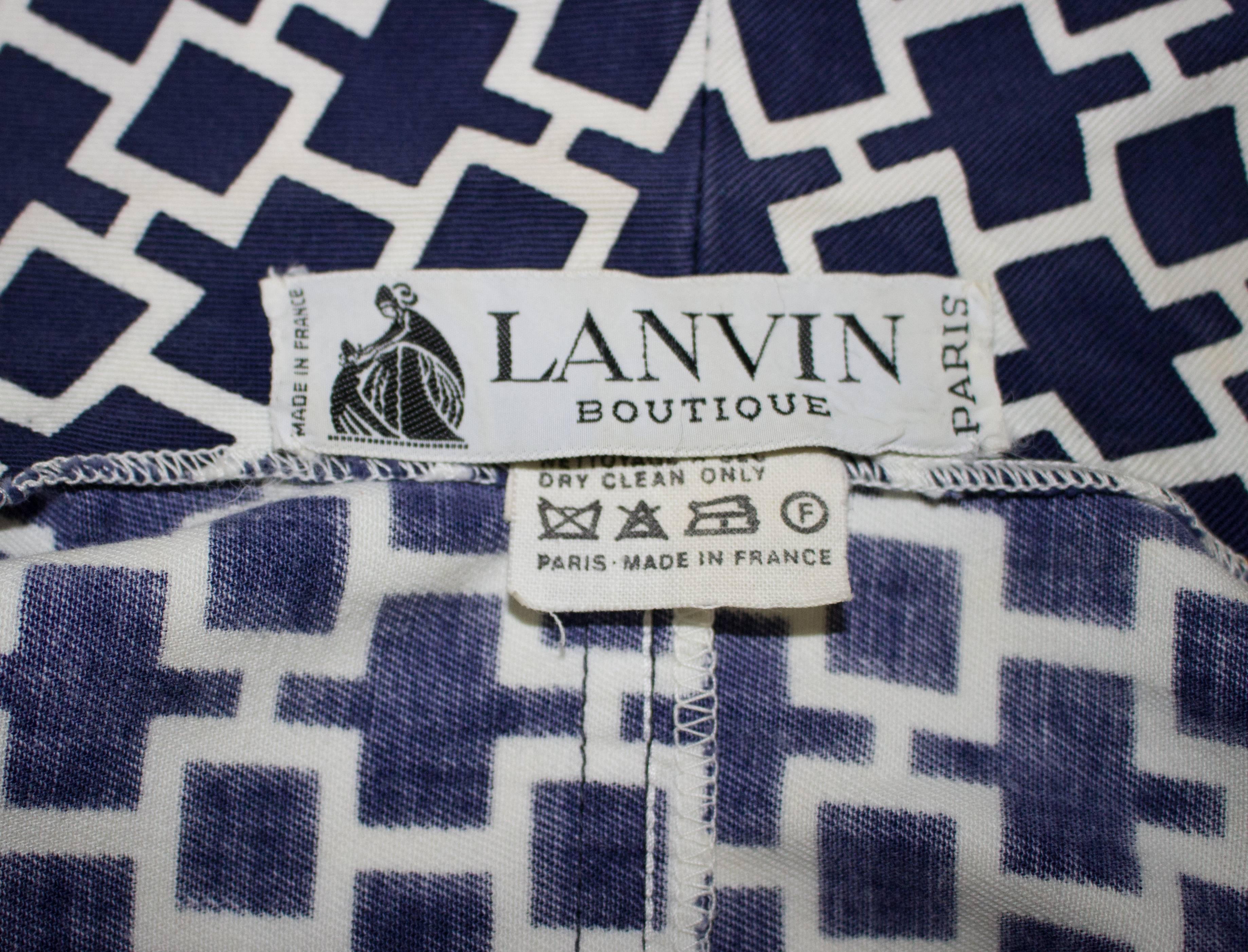 70s Lanvin Shirt and Skirt Set In Excellent Condition In San Francisco, CA