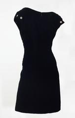 90s Christian Lacroix Black Velvet Sheath Cocktail Dress