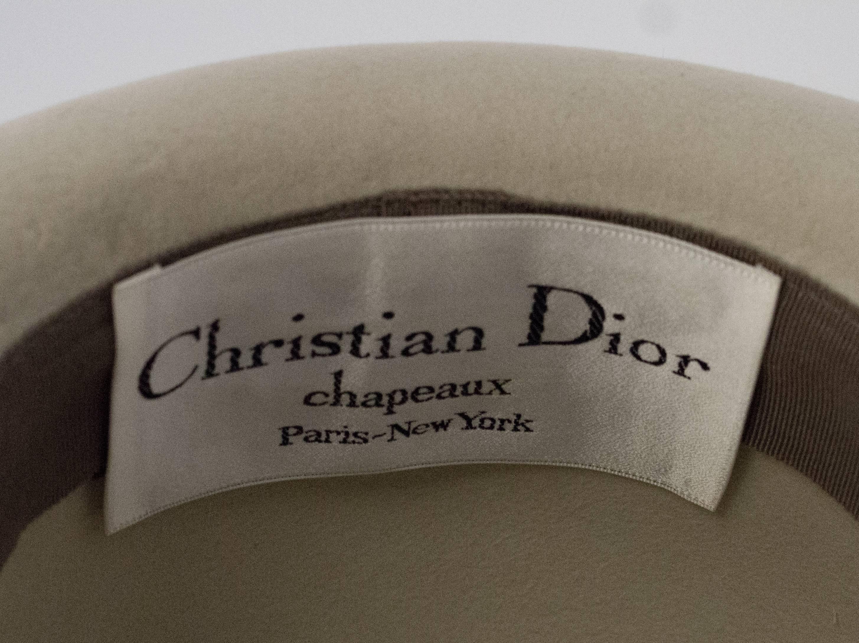 Christian Dior - Chapeau marron et crème des années 80 Unisexe en vente