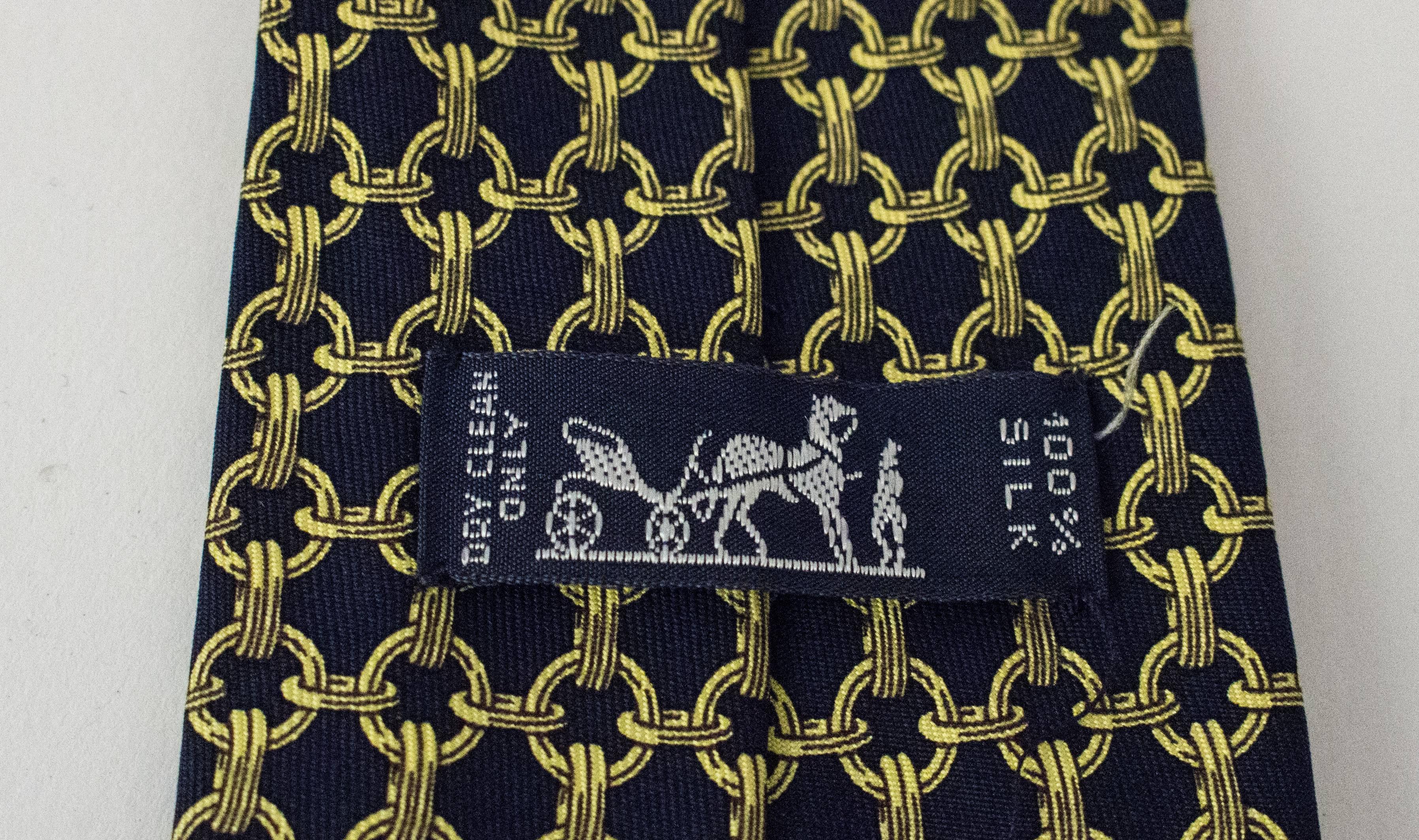 Hermes Silk Tie Chain Print In Excellent Condition In San Francisco, CA