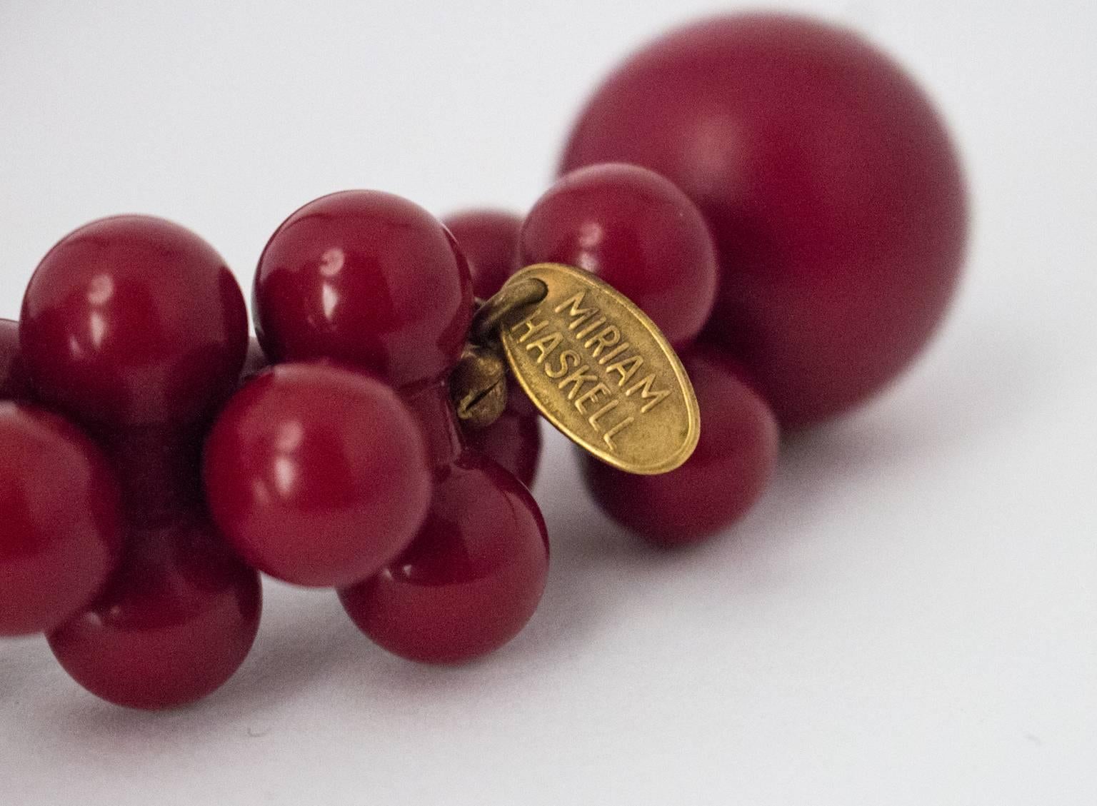 Women's 60s Red Beaded Miriam Haskell Necklace