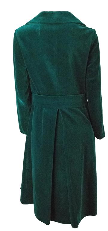 Black 50s Green Silk Velvet Coat For Sale