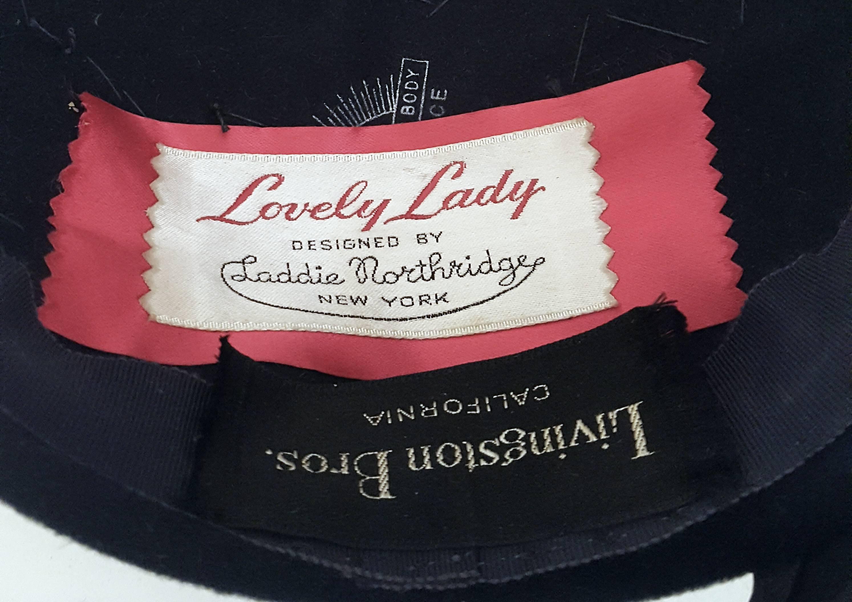 50s Laddie Northridge Fur Velour Swirl Hat 1