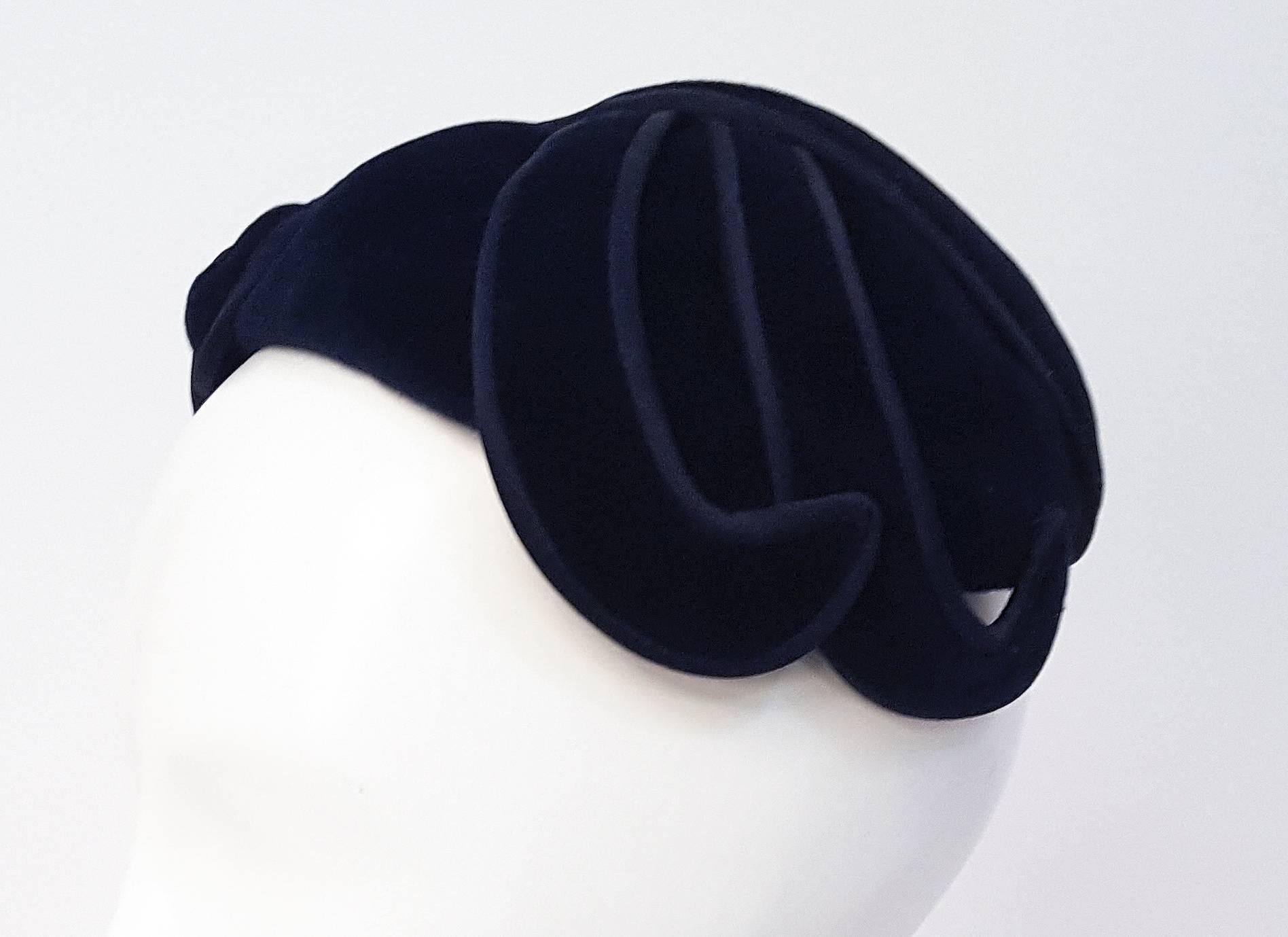 Black 50s Laddie Northridge Fur Velour Swirl Hat