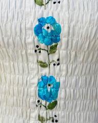 60s Mexican Cotton Gauze Halter Dress with Embroidery