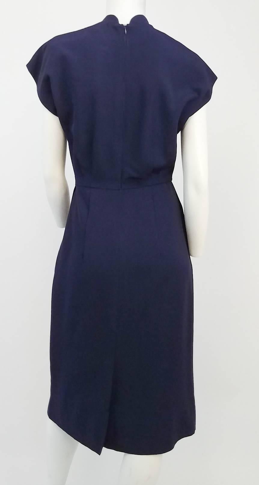 Women's 60s Navy Blue Dress & Bolero Set