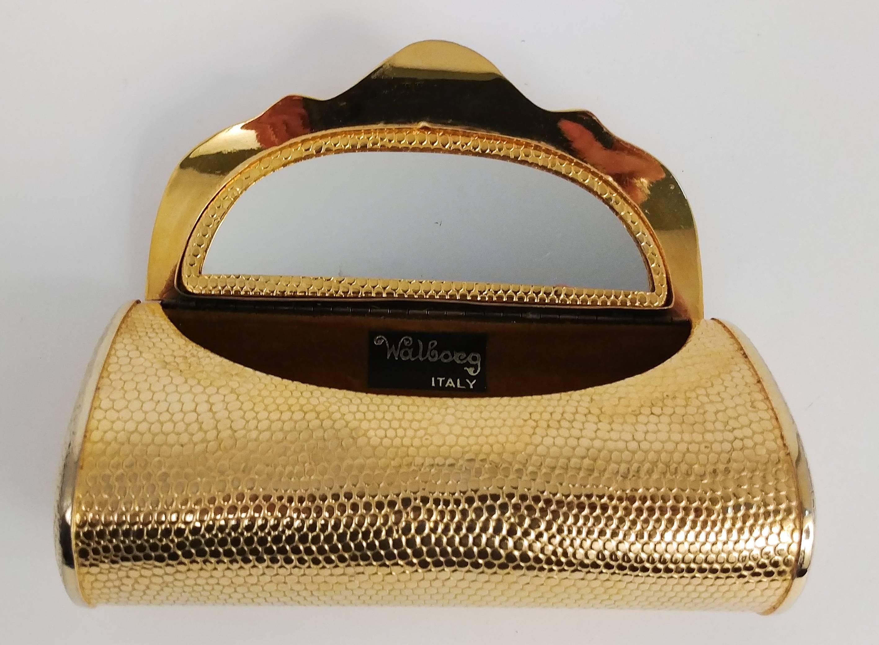 gold metal clutch bag