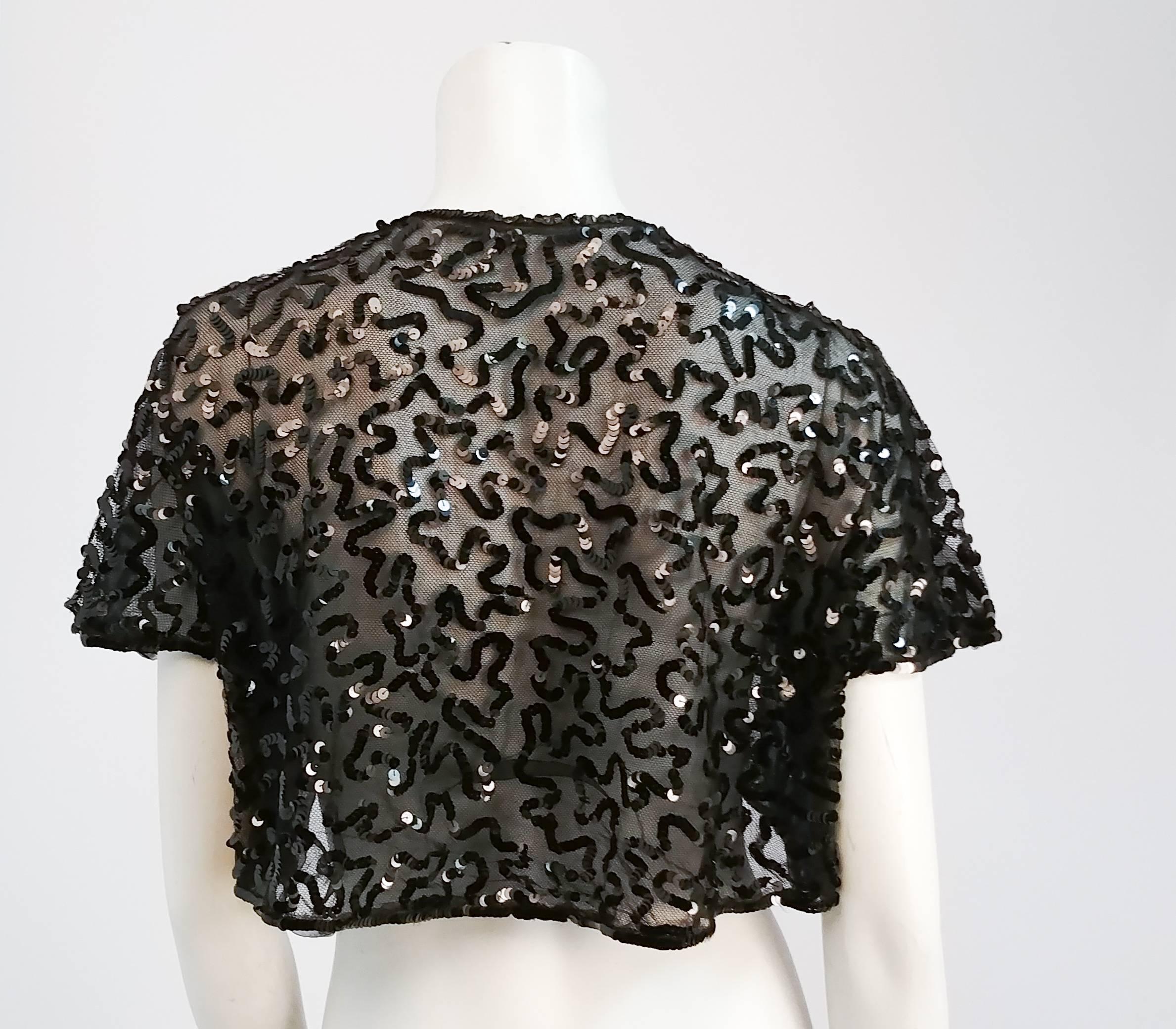 black sequin bolero jacket