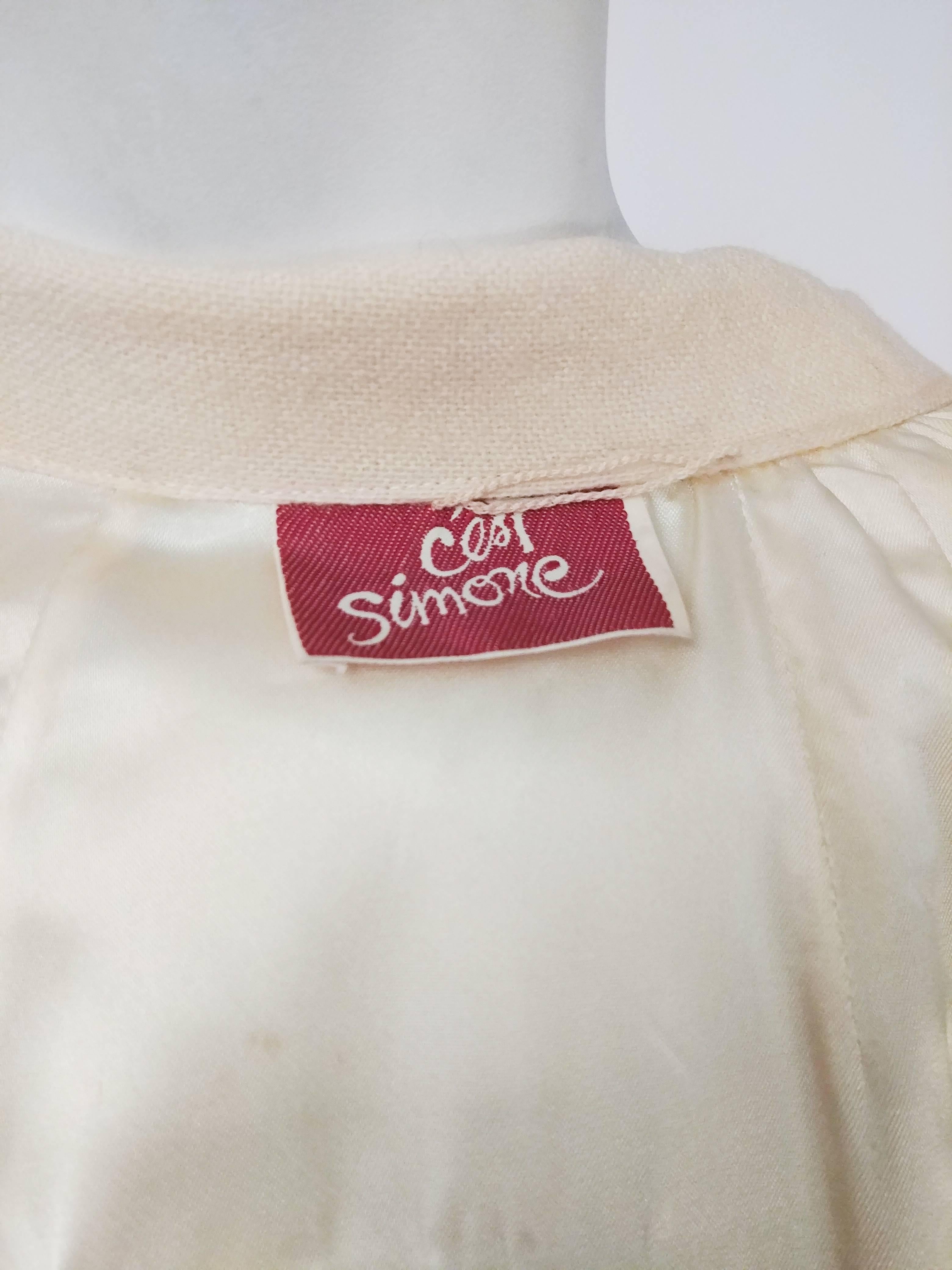 Cream Full Length Wool Cape with Mink Tails, 1960s 1