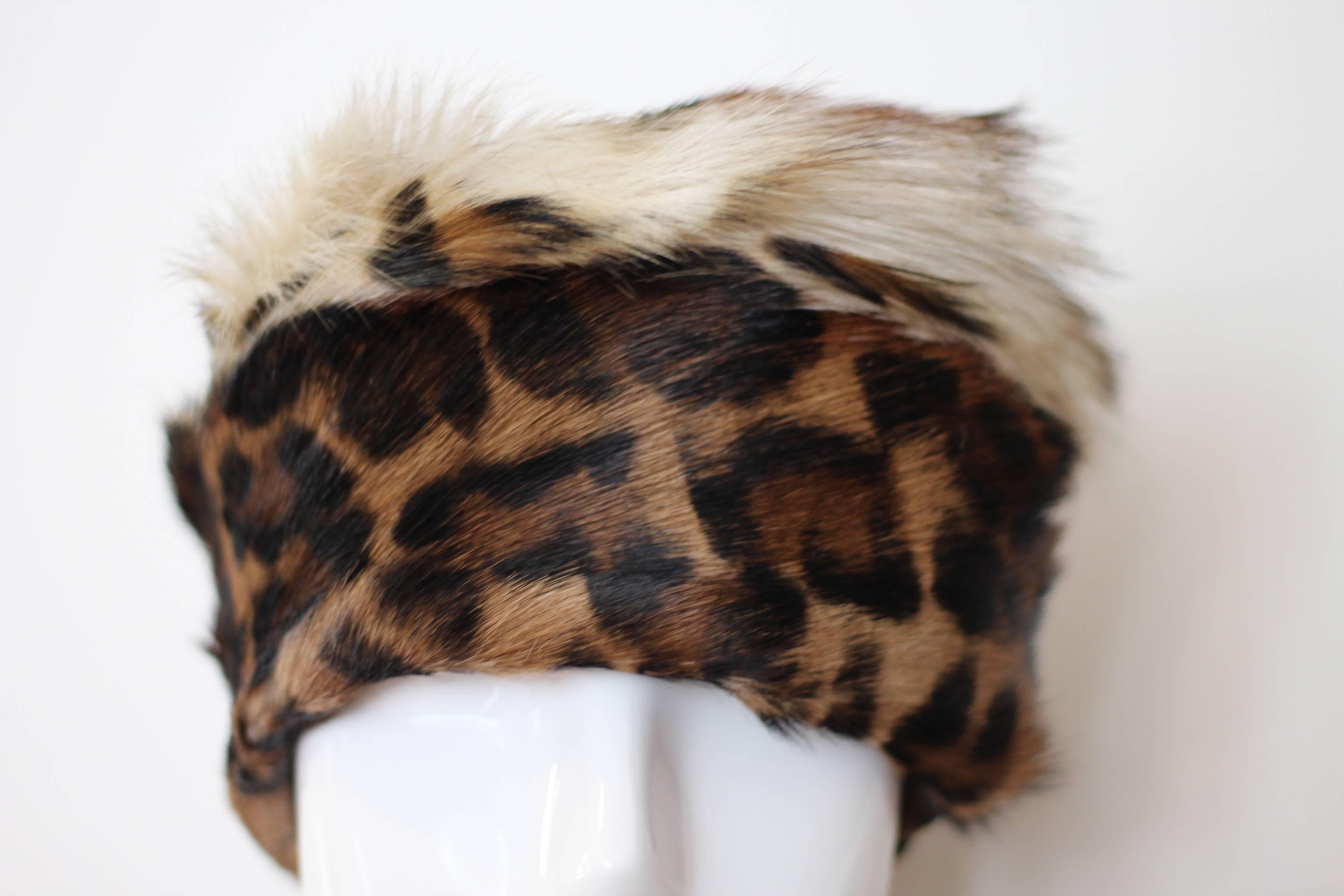 1970s Deborah Harper Leopard Hat  In Excellent Condition In Houston, TX
