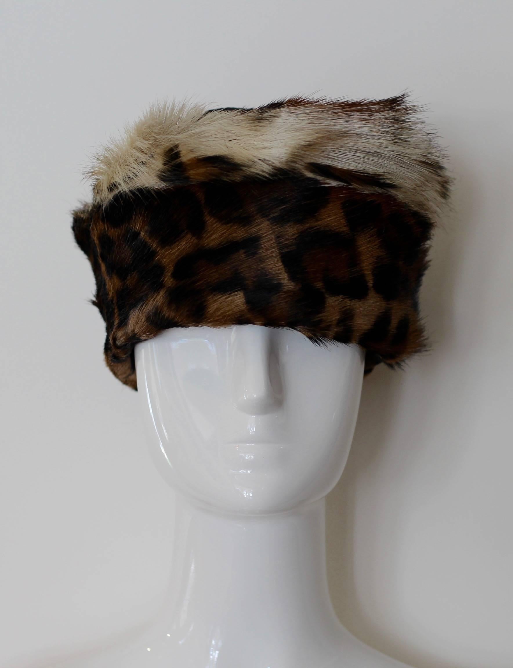 Women's 1970s Deborah Harper Leopard Hat 