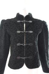 Yves Saint Laurent Rive Gauche Military Faux Broadtail Lamb