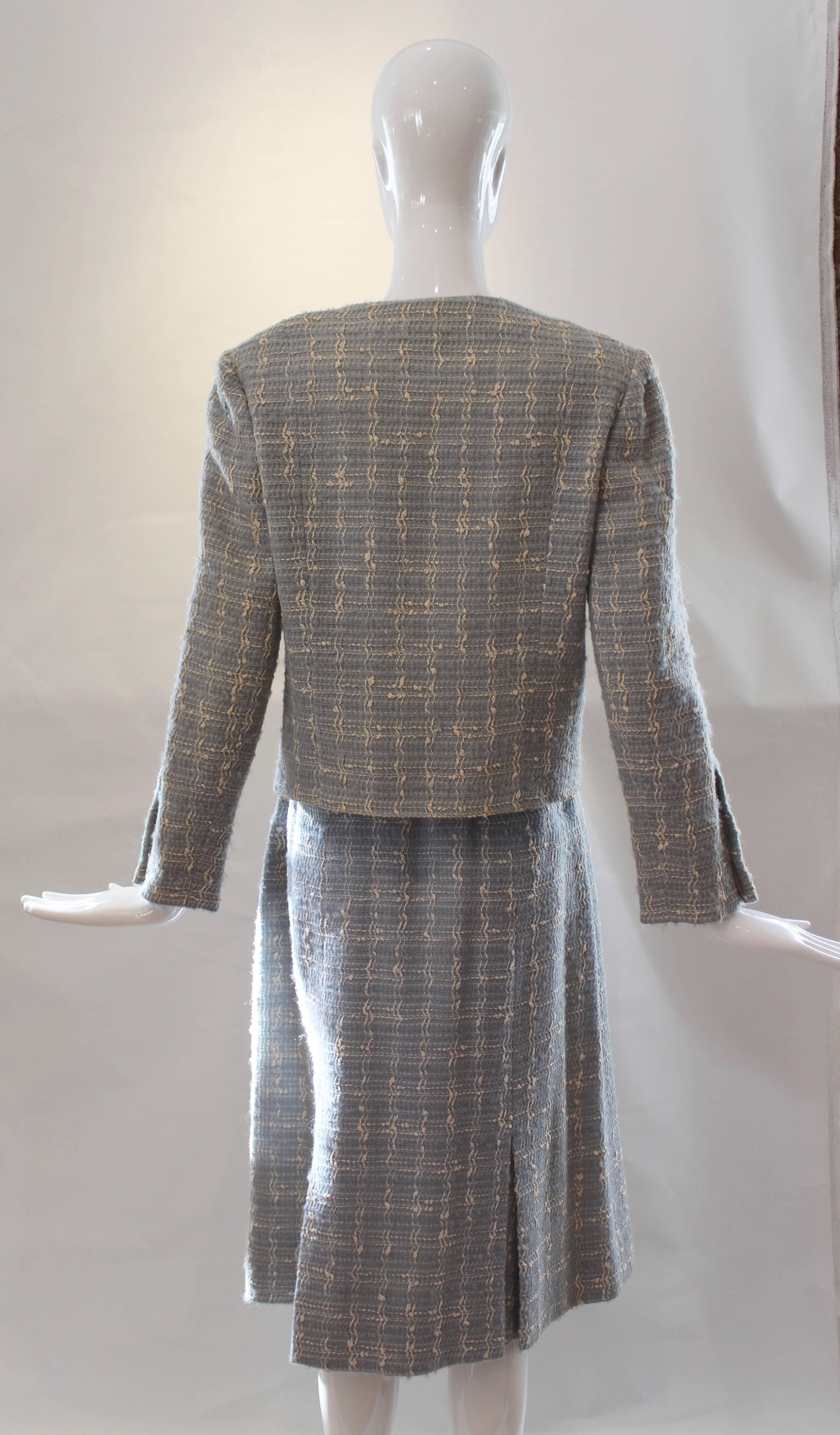 Chanel Blue Tweed Skirt Suit  6