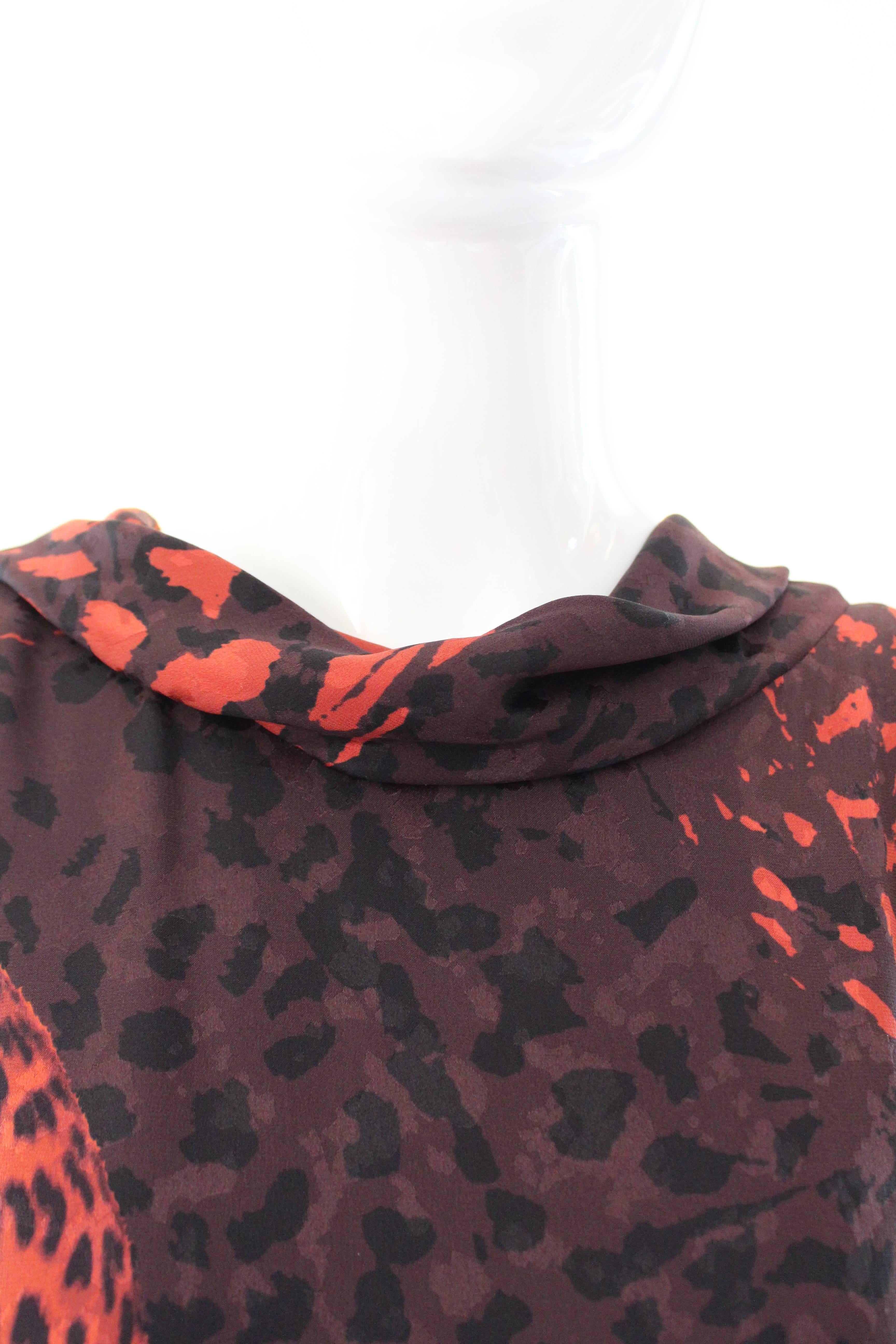 Black Hermes Leopard Print Dress