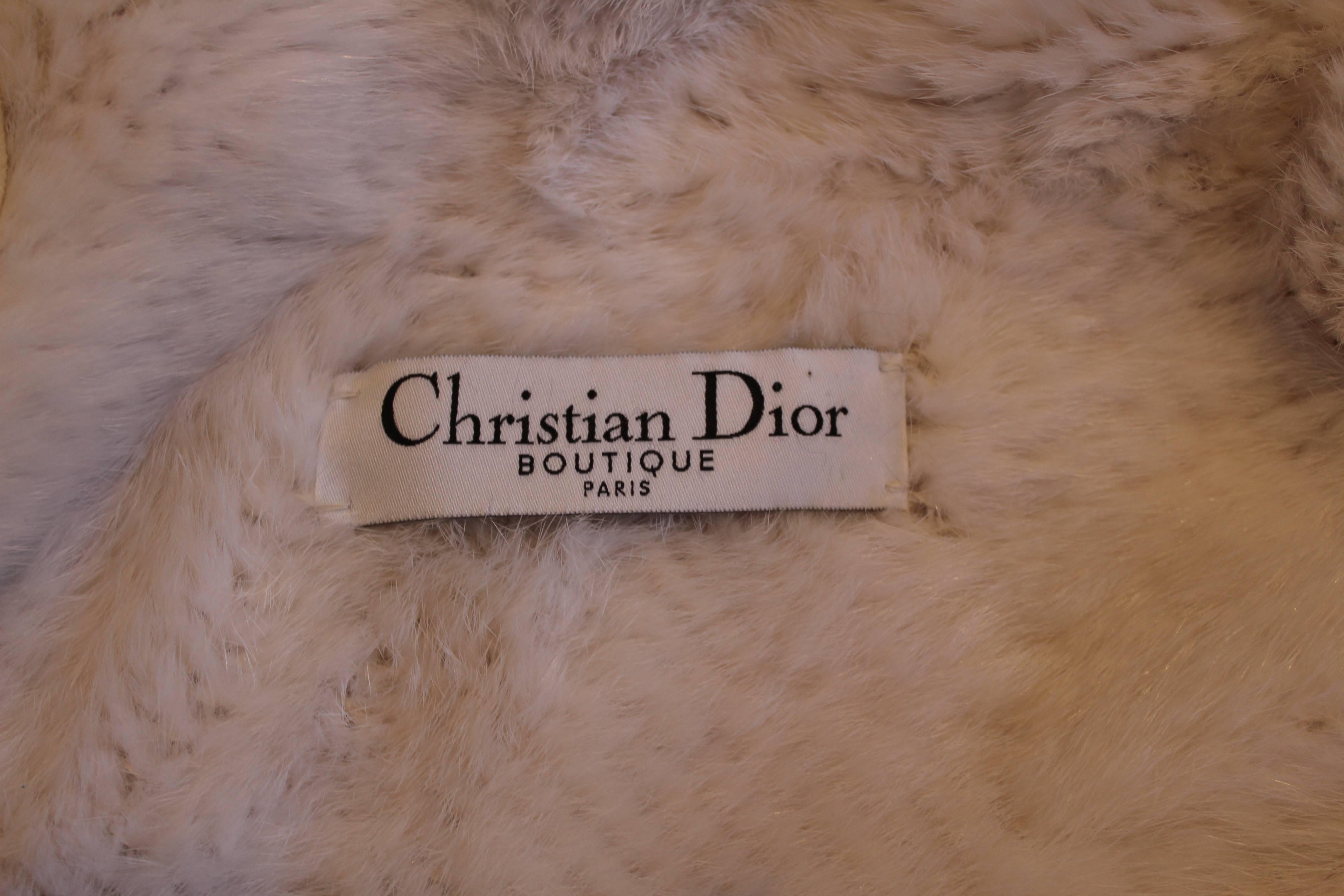 Christian Dior Crochet White Mink Jacket Coat  4