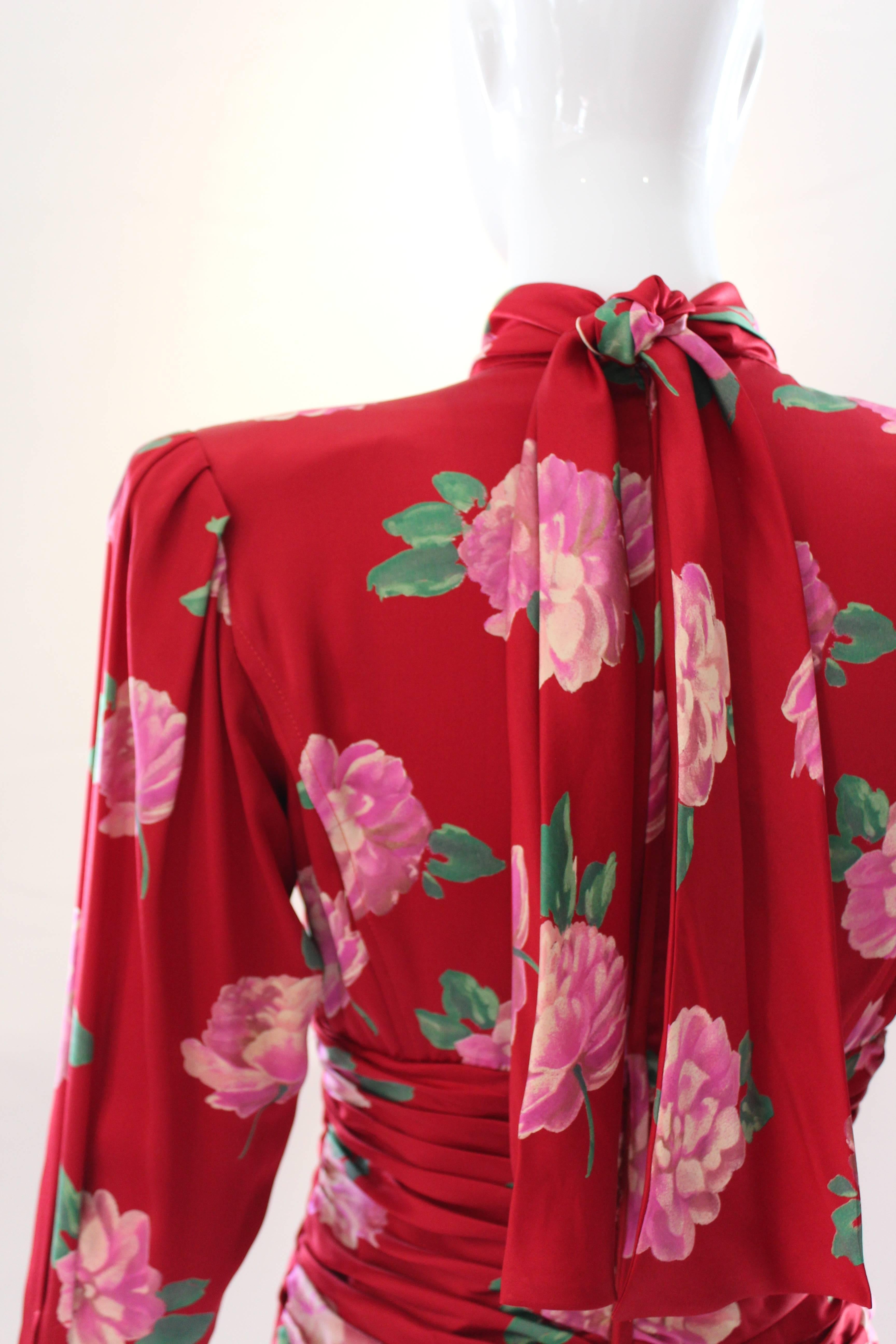 1980's Ungaro Floral Cocktail Dress  3