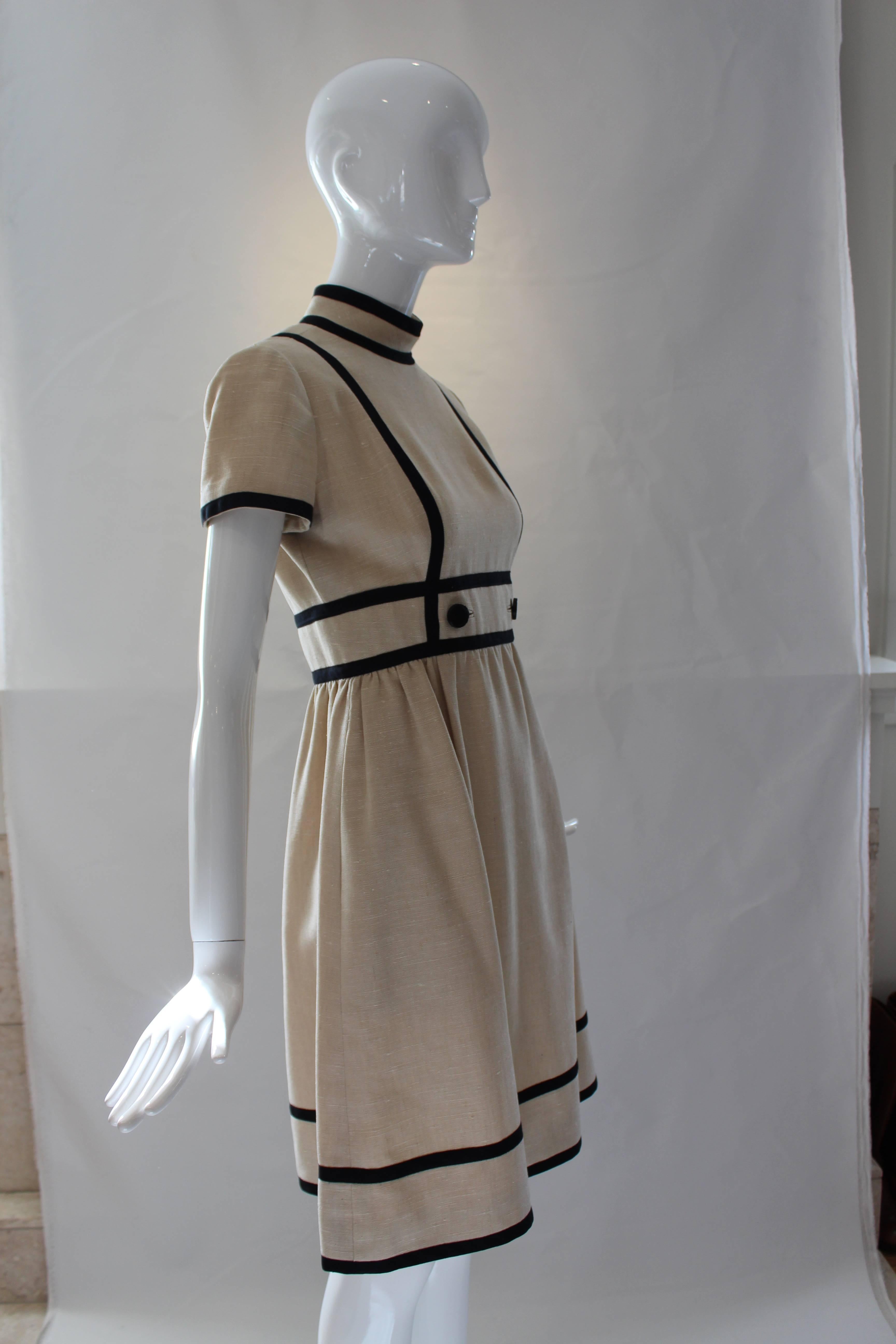 1960s Geoffrey Beene Linen Dress In Good Condition In Houston, TX