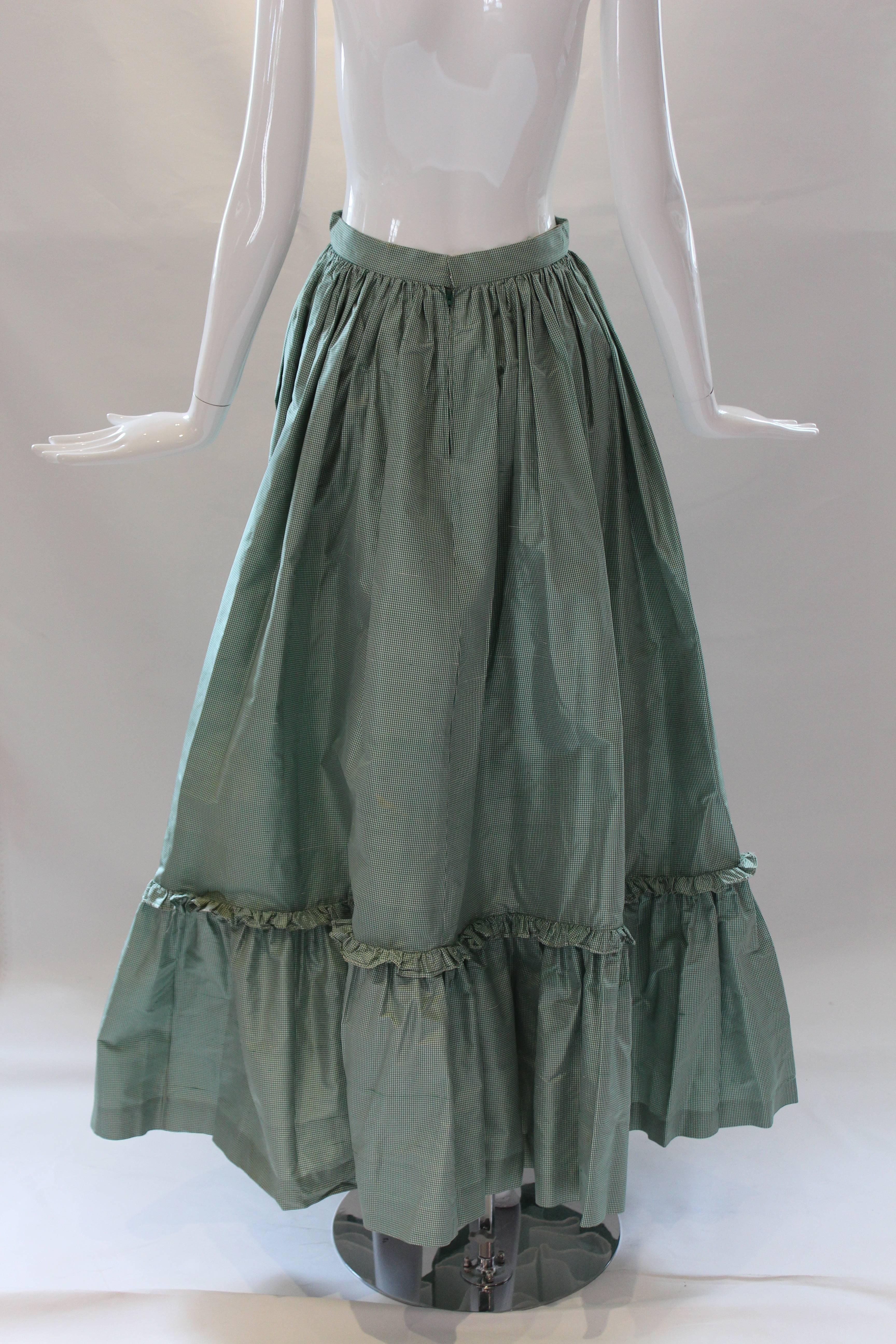 1980s Vintage Oscar de la Renta Gingham Ball Skirt  2