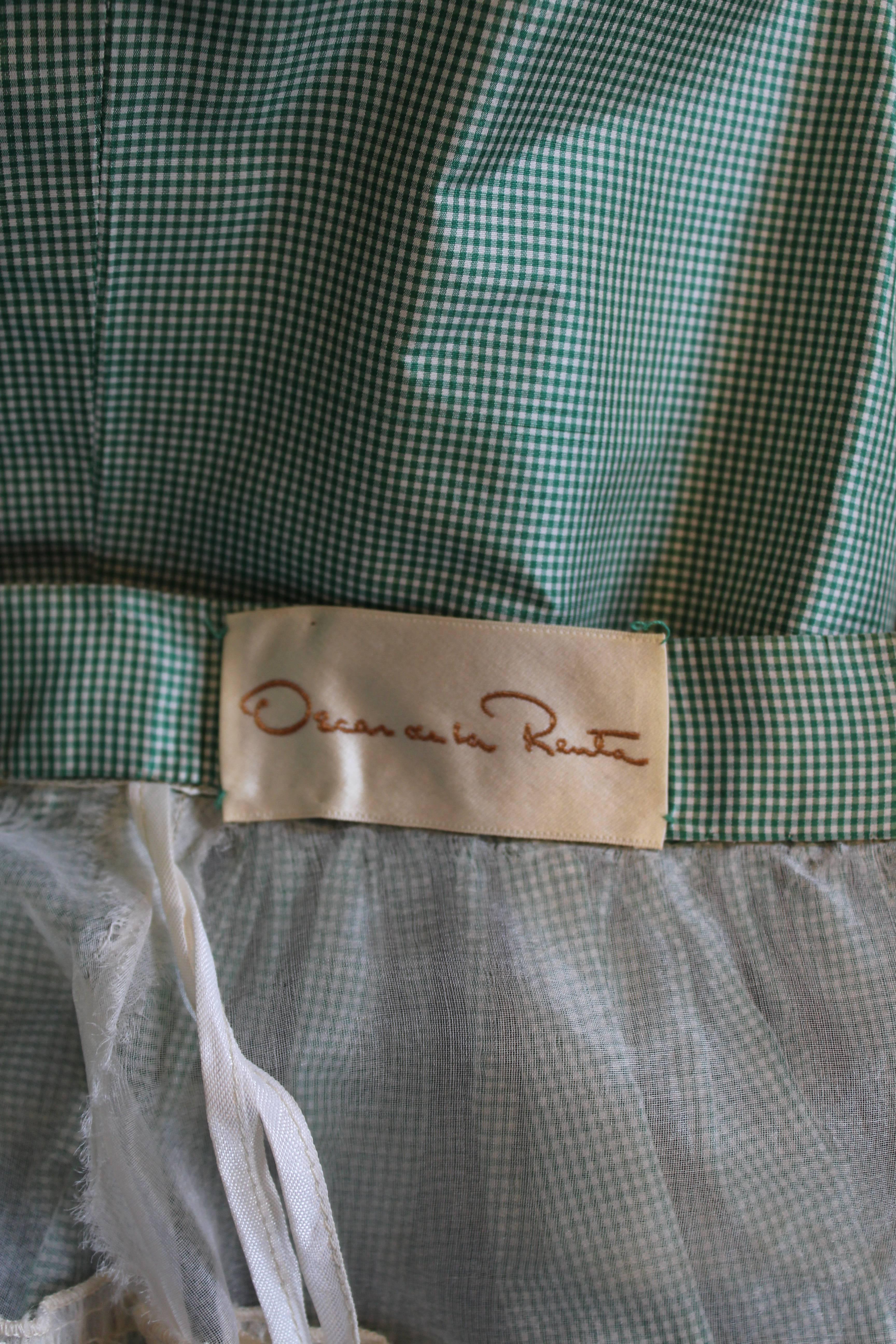 1980s Vintage Oscar de la Renta Gingham Ball Skirt 5
