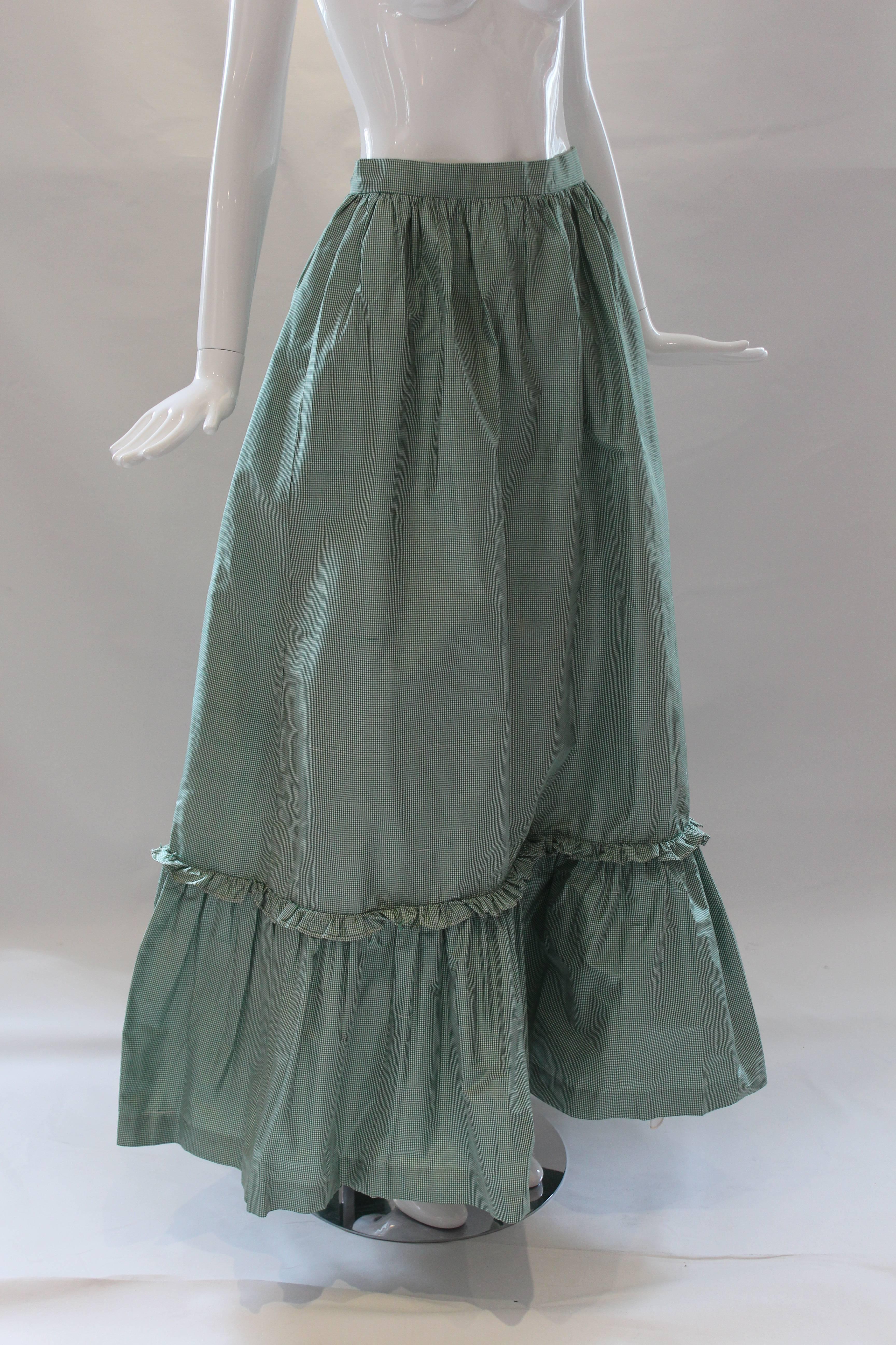 Women's 1980s Vintage Oscar de la Renta Gingham Ball Skirt