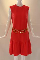 1980s Escada Nautical Logo Gold Chain Belt