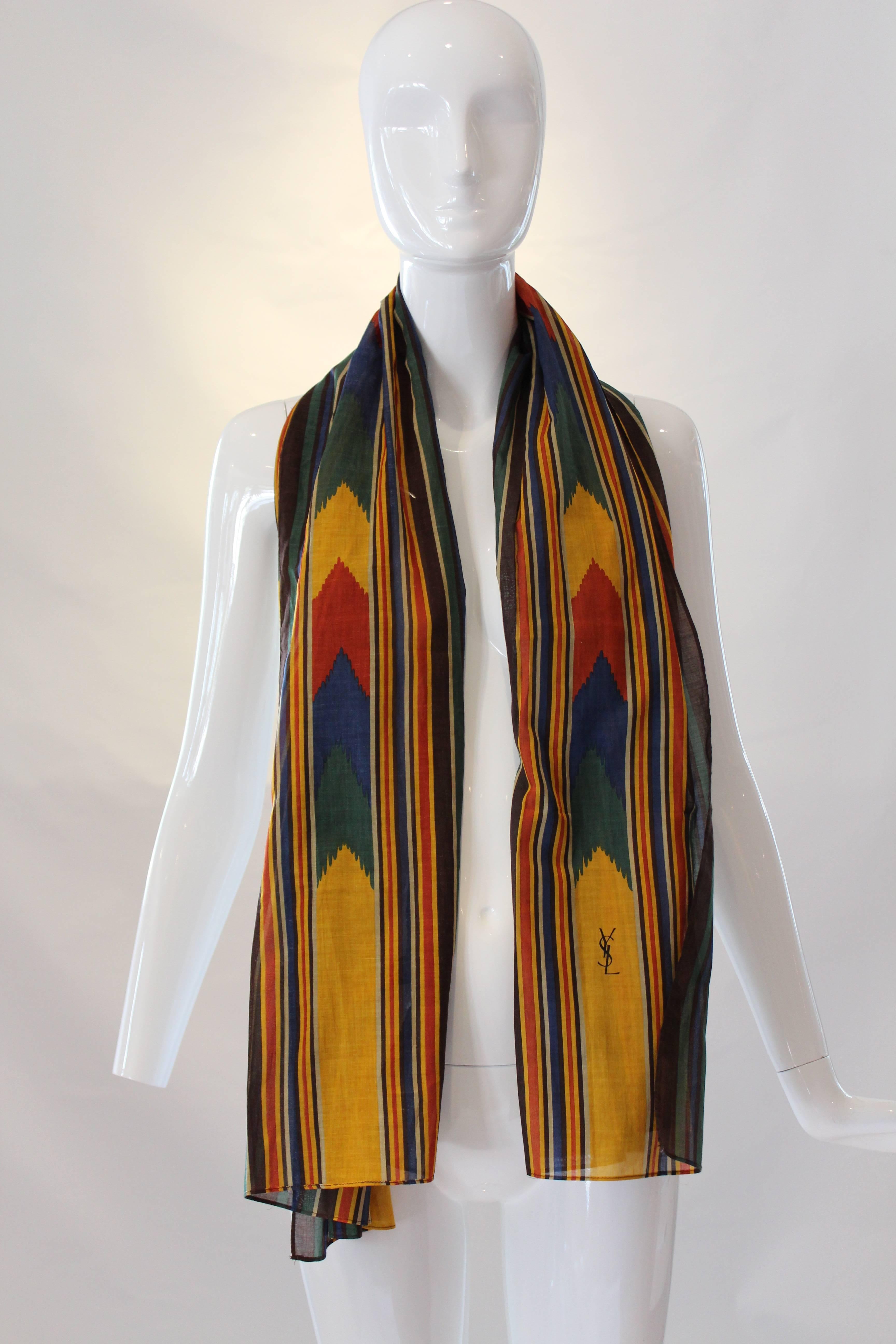 Yves Saint Laurent Cotton Neck Scarf In Excellent Condition In Houston, TX