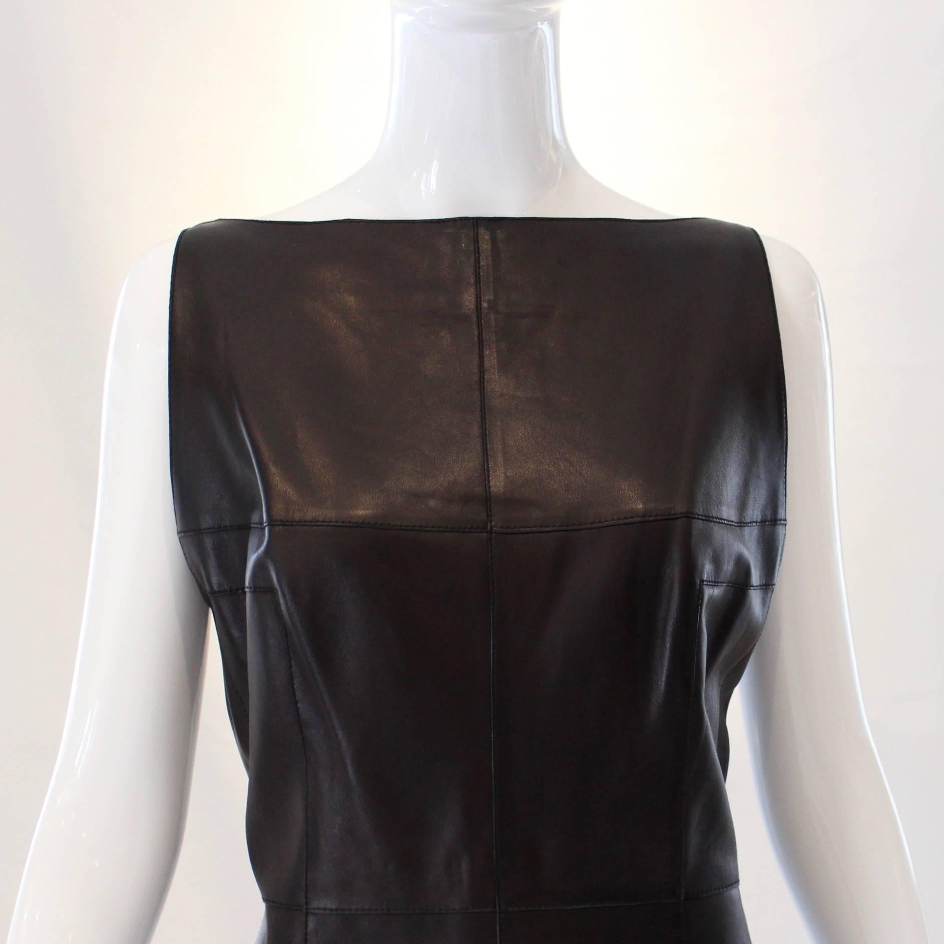 Black Loewe Madrid Leather Midi-Dress  For Sale