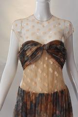 Geoffrey Beene Silk Floral and Polka Dot Dress