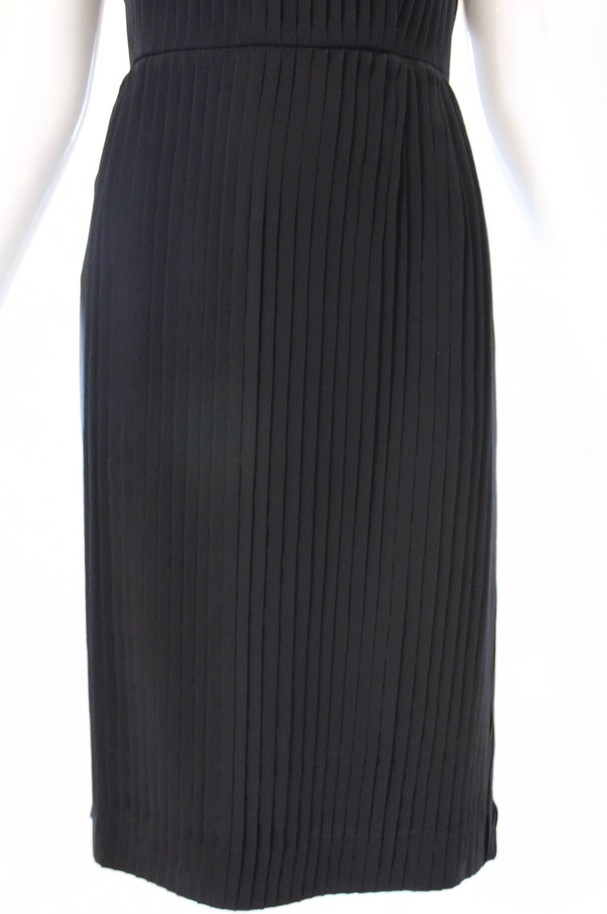 Women's Akris Pleated Black Dress For Sale