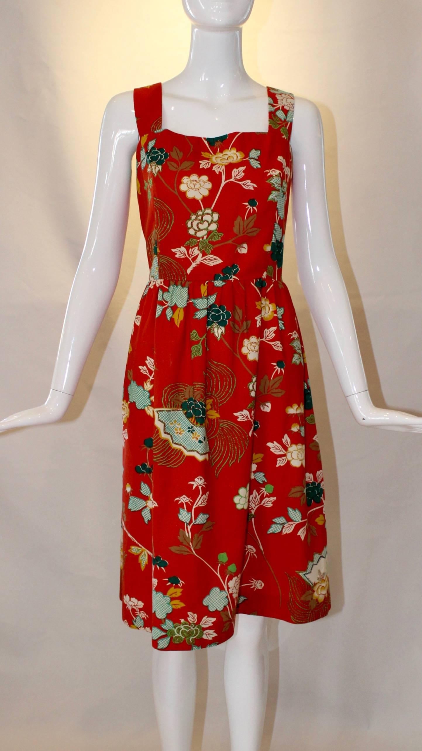 1960s Neiman Marcus Two Piece Printed Sundress  In Good Condition In Houston, TX