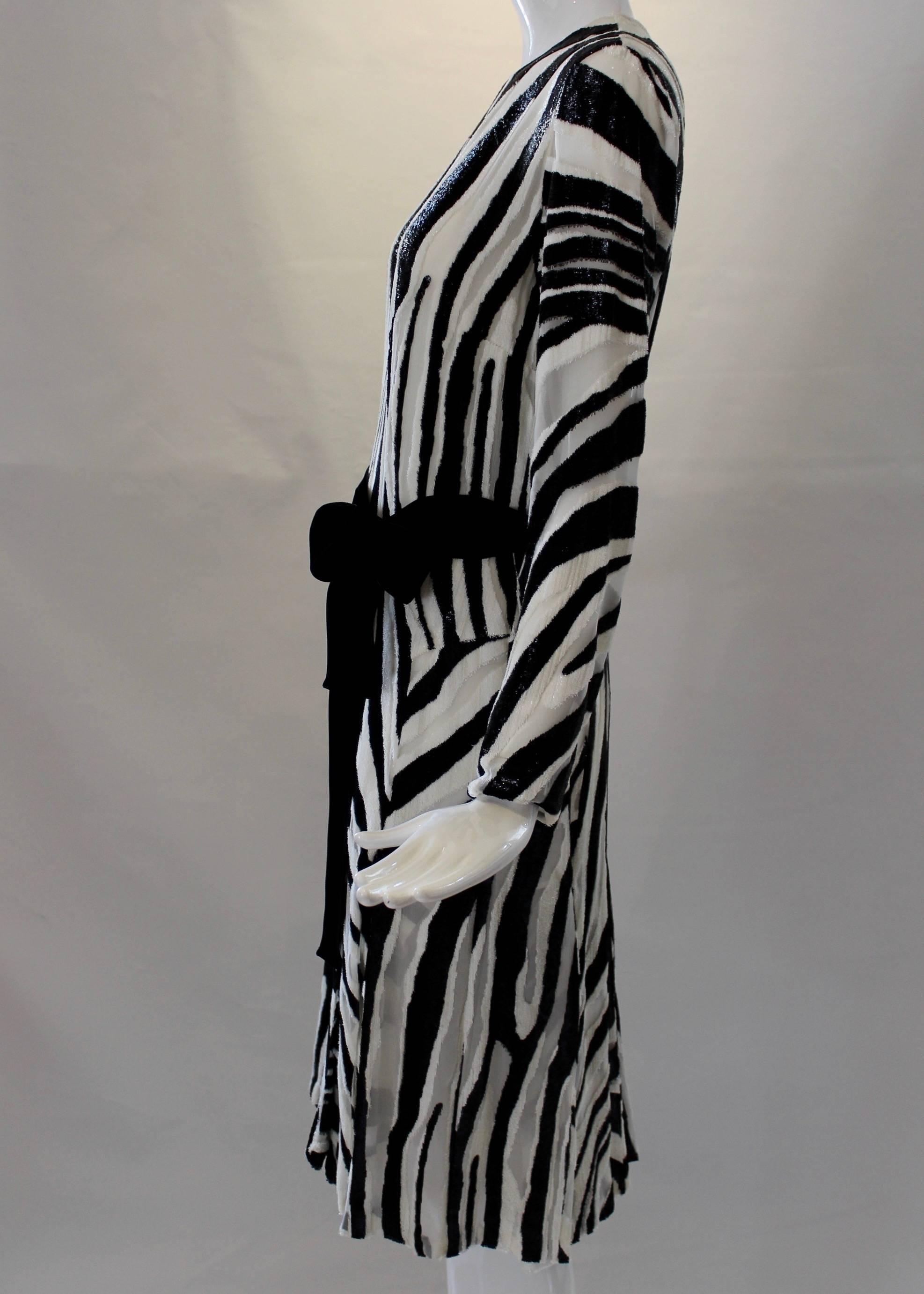 Tom Ford Zebra Print Textured Tinsel Dress In Excellent Condition In Houston, TX