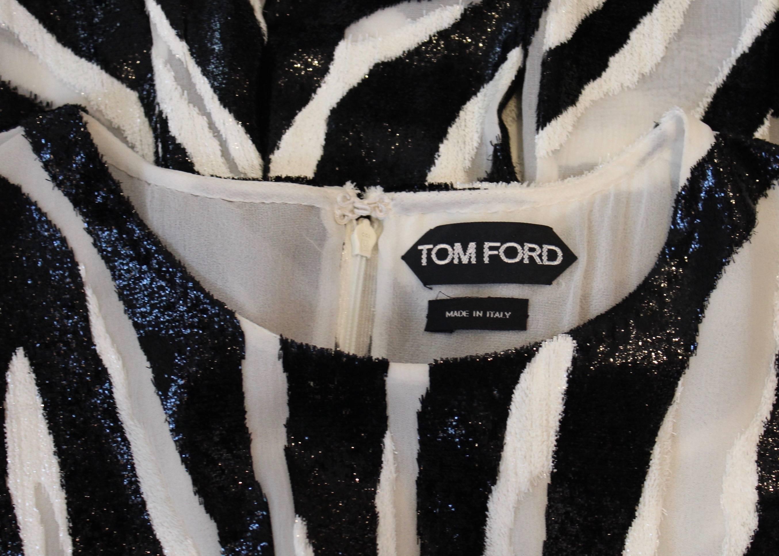 Women's Tom Ford Zebra Print Textured Tinsel Dress