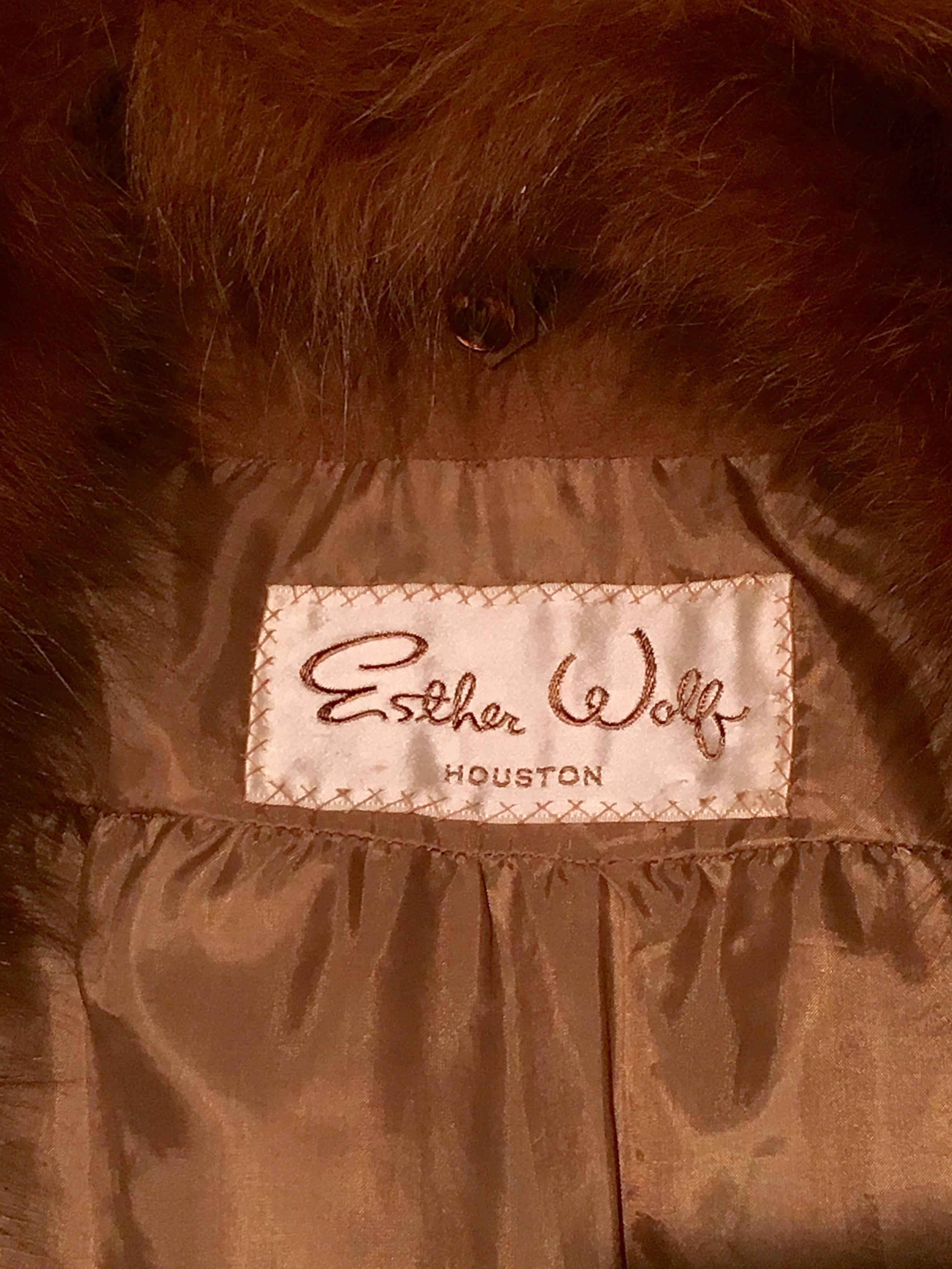 Women's Esther Wolf Ultra Suede Coat with Fur Collar 