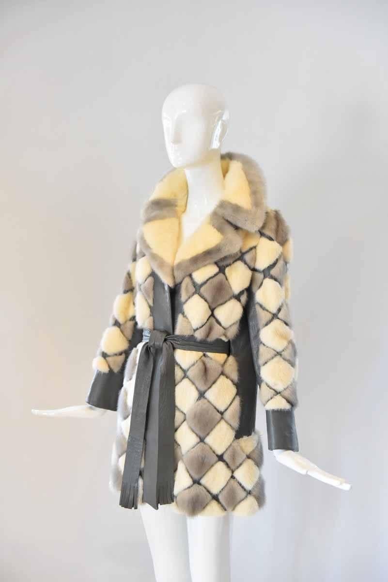 Brown 1960s Wurzburg Fur and Leather Coat 