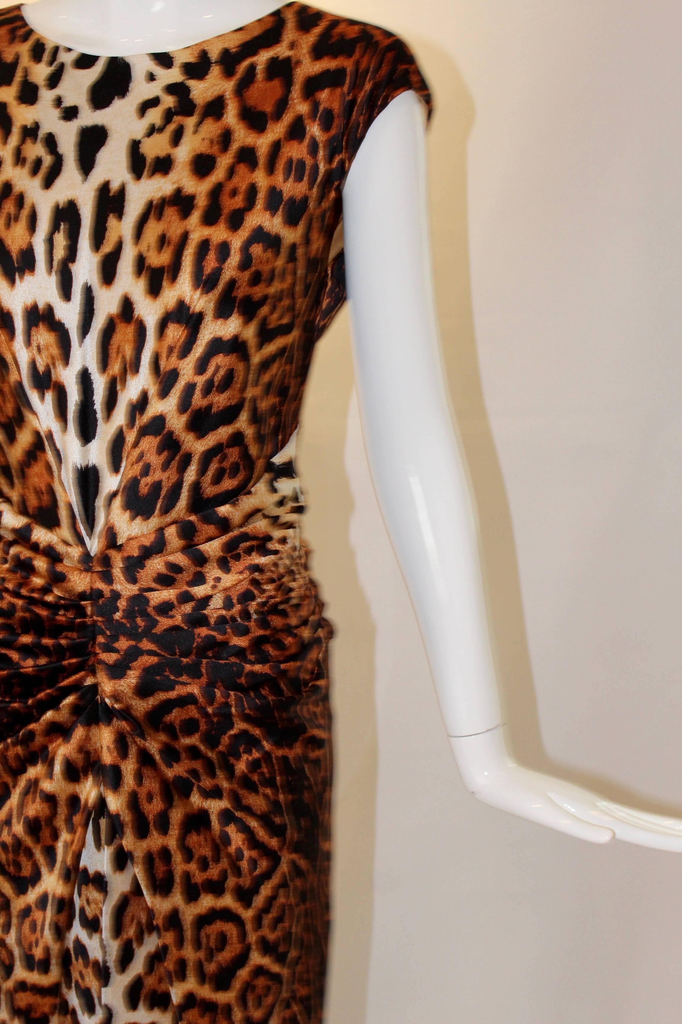 Black Christian Dior Leopard Cocktail Dress  For Sale
