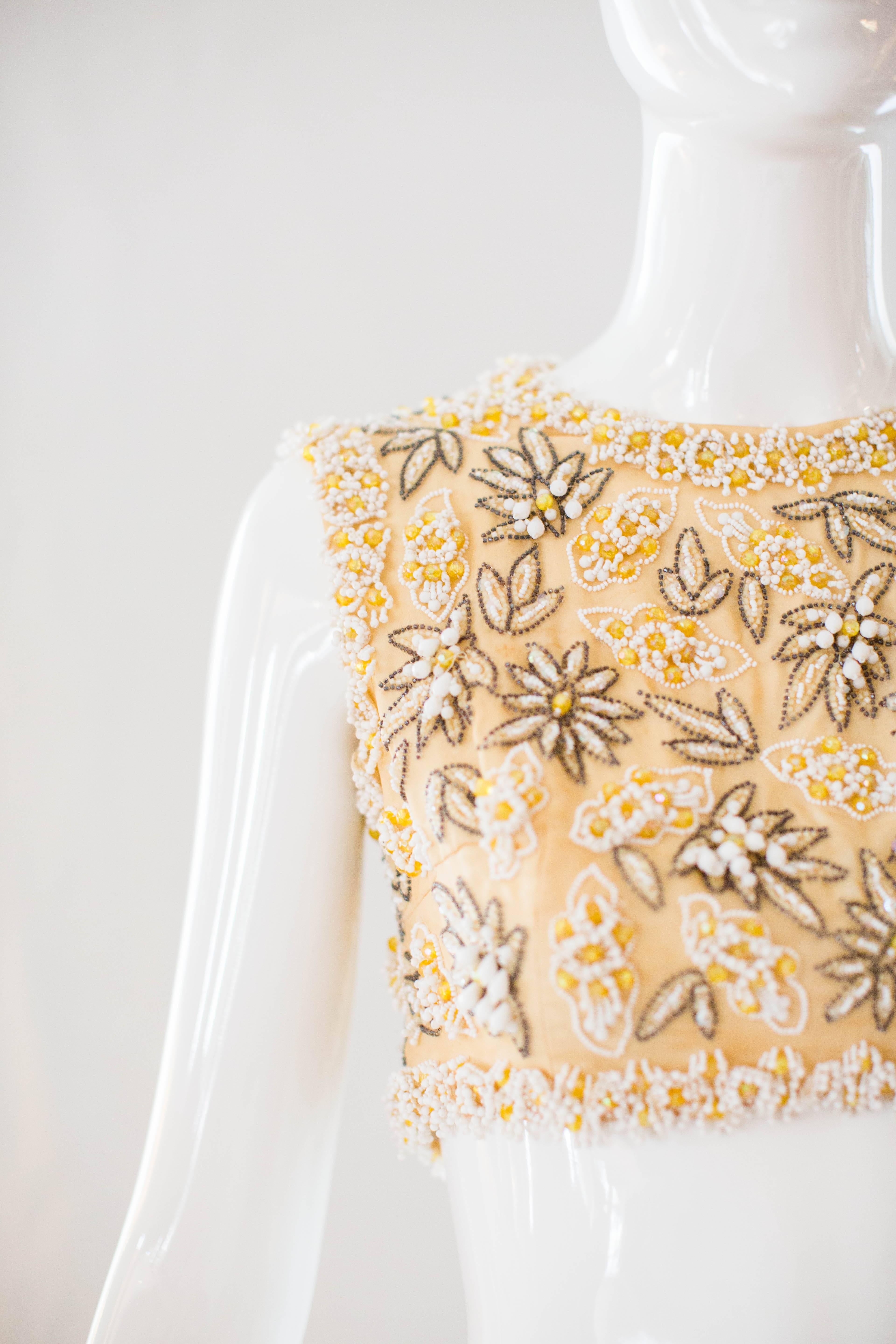 Victoria Royal Ltd. Beaded Crop Top, 1960s  For Sale 1