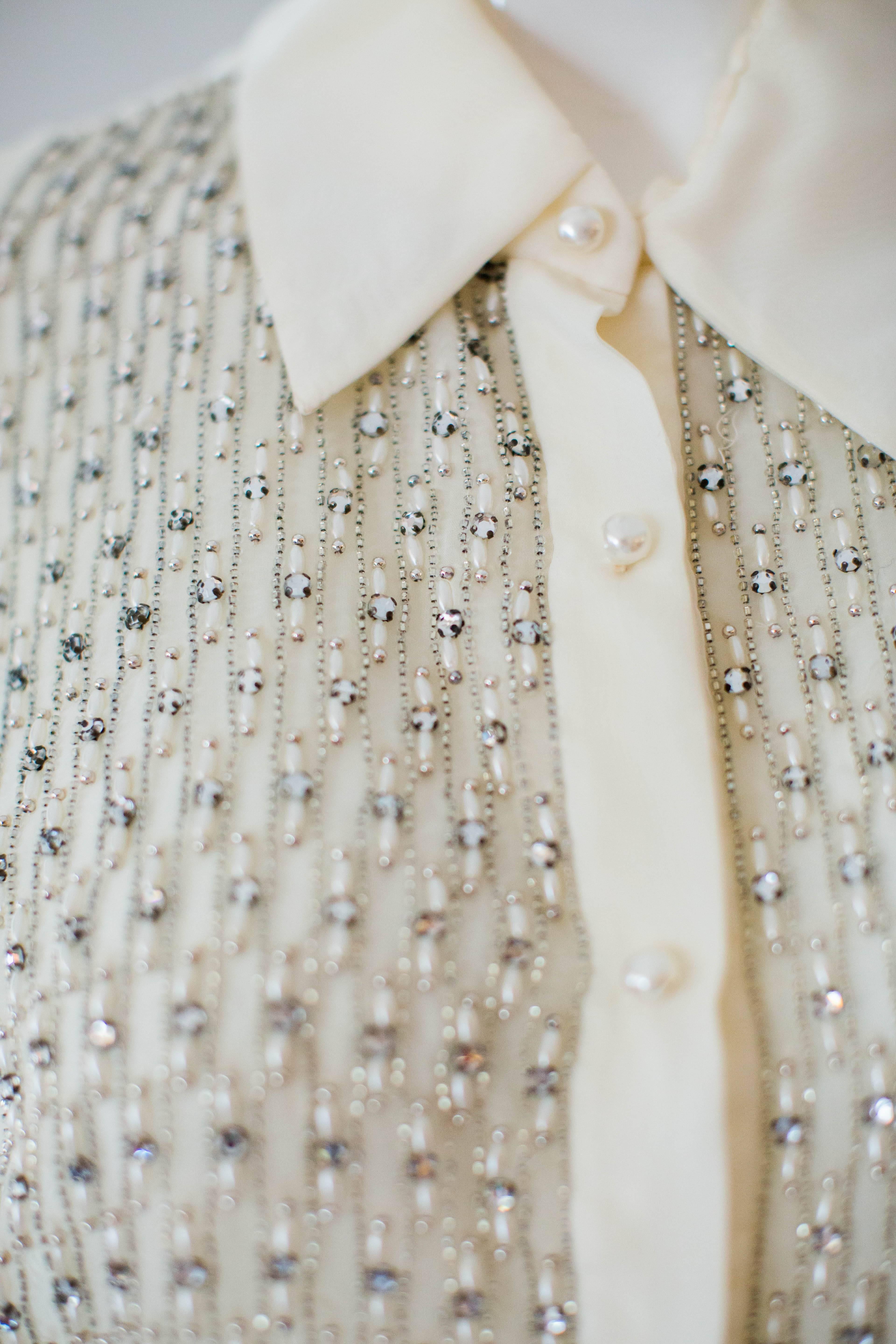 1960s Victoria Royal Beaded Blouse  3