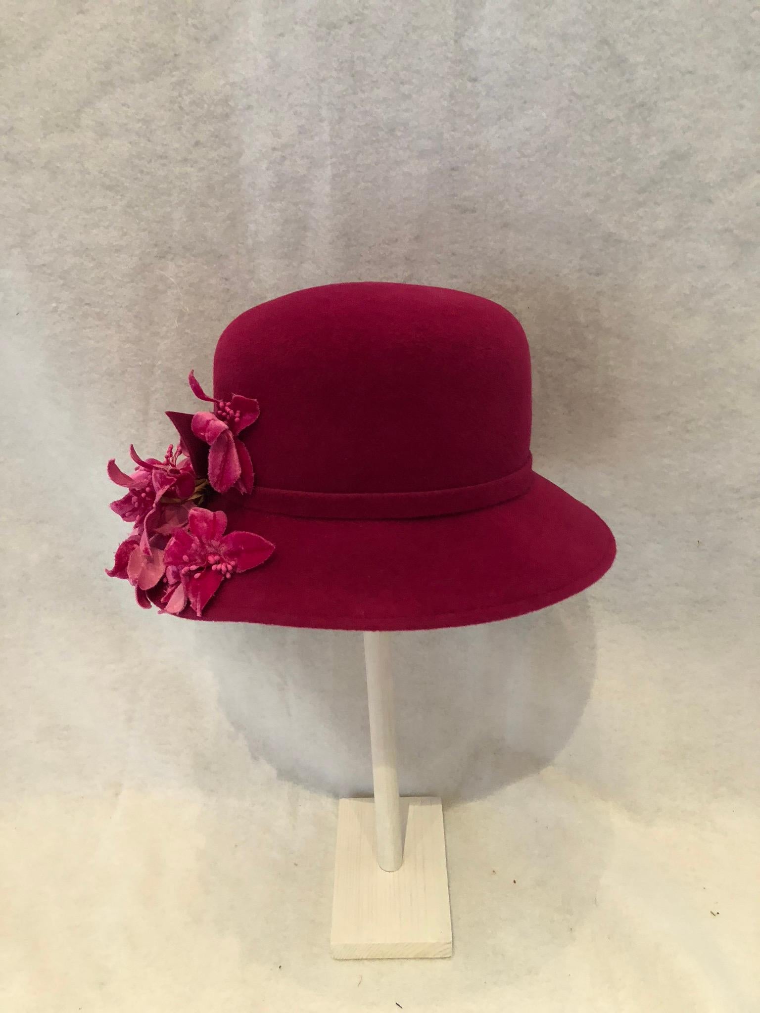Women's Vibrant Felt Frank Olive Hat For Sale