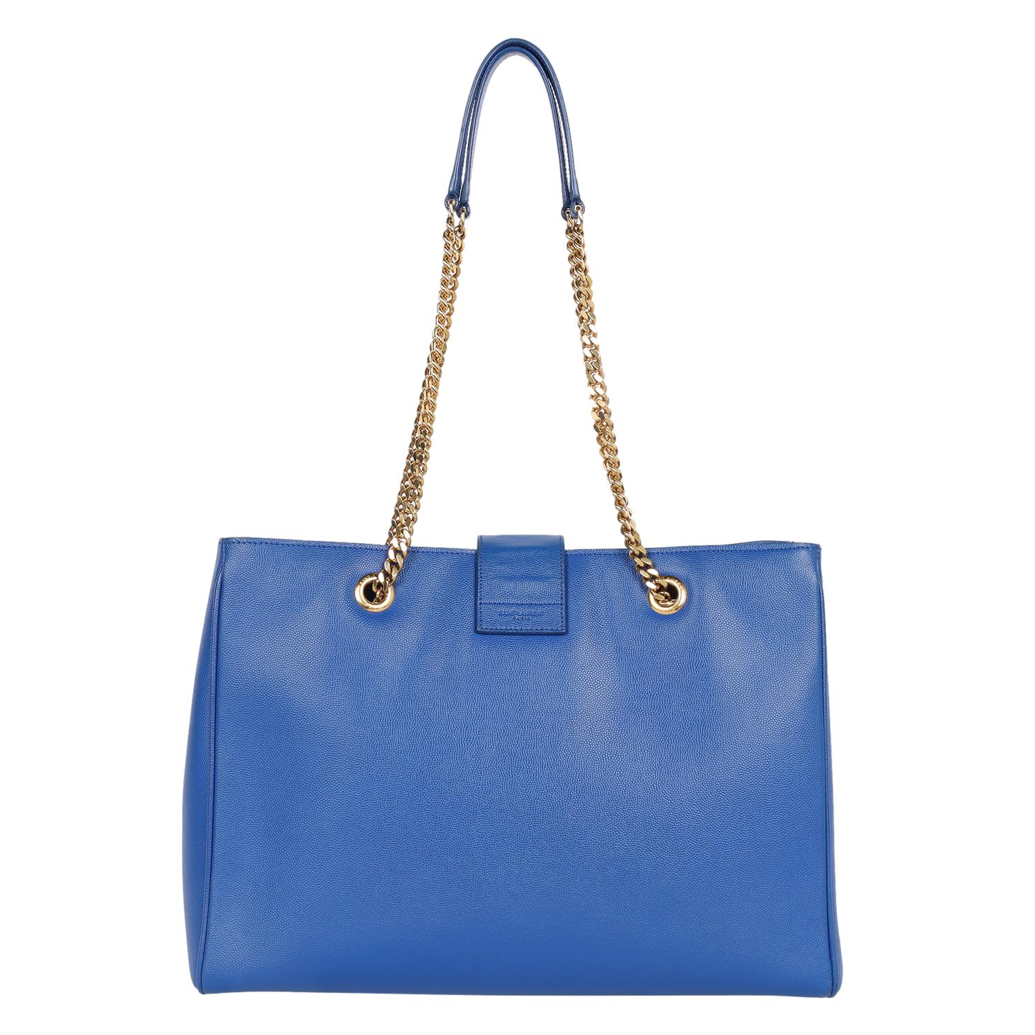 Saint Laurent Grande Cassandre Shopper Tote Blu In condizioni buone in vendita a Salt Lake Cty, UT
