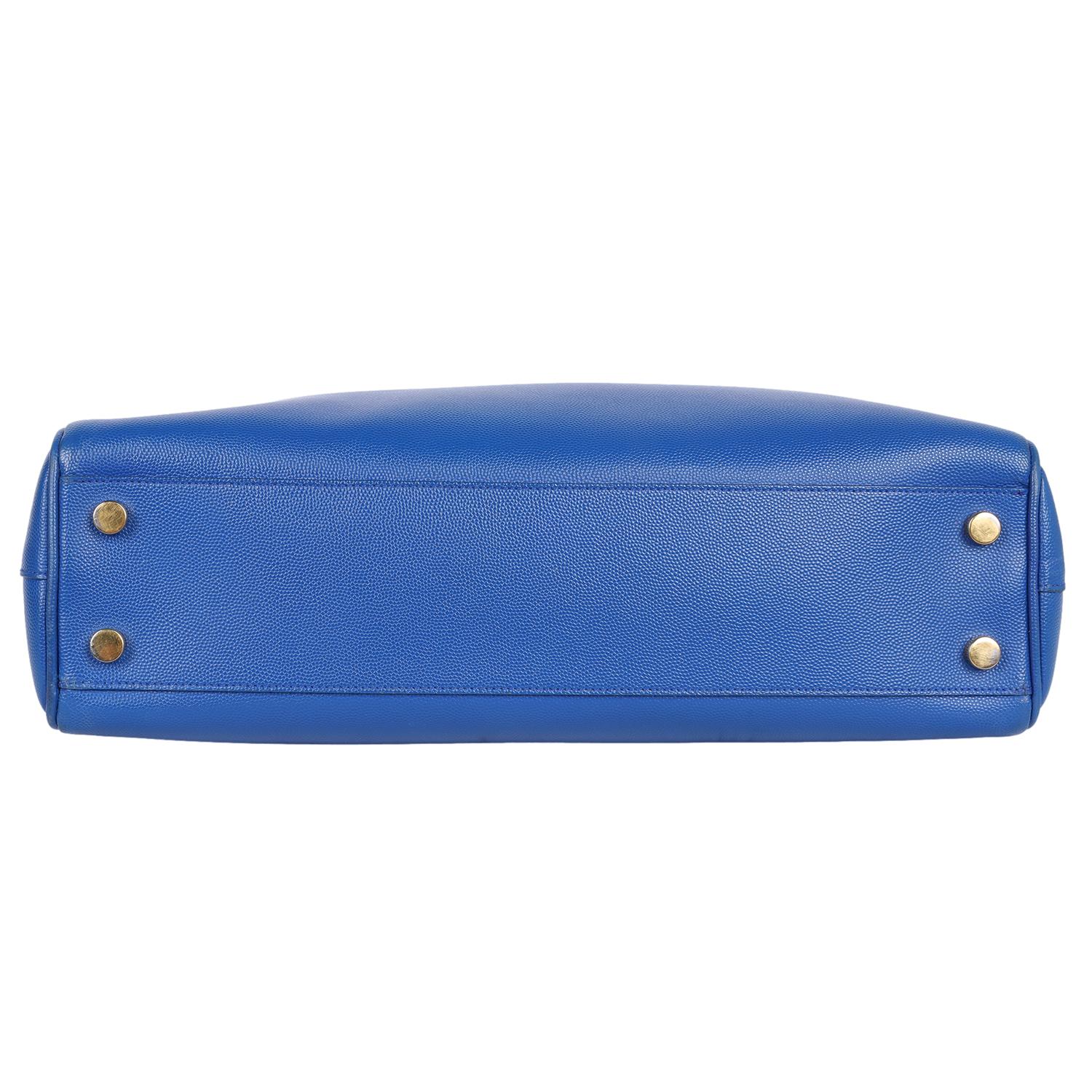 Saint Laurent Grande Cassandre Shopper Tote Blu in vendita 6