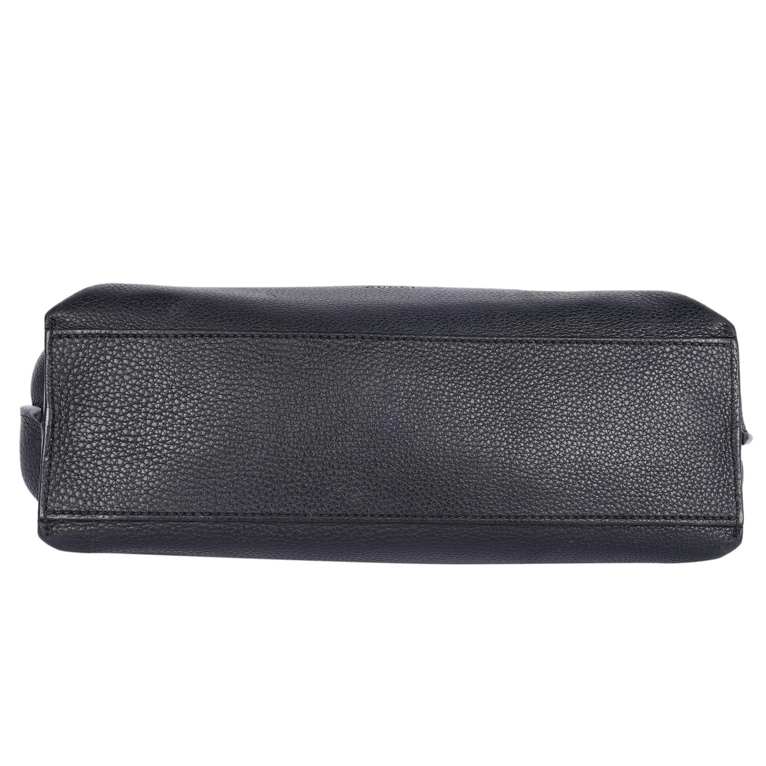 Gucci Borsa a manico alto in pelle di vitello acciottolata Large Bamboo Daily Nero in vendita 6