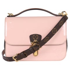 LOUIS VUITTON Patent Calfskin Monogram Cherrywood BB Rose Ballerine