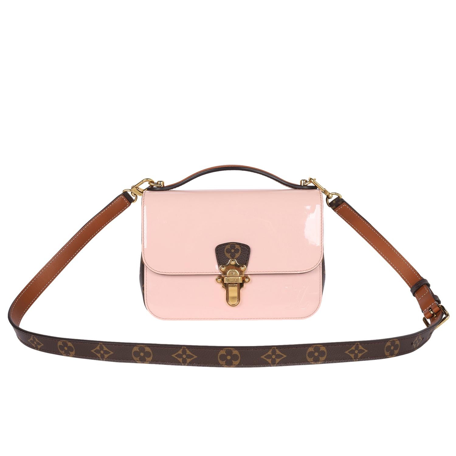 LOUIS VUITTON Ballerine en cuir de veau verni Monogram Cherrywood BB Rose en vente 4